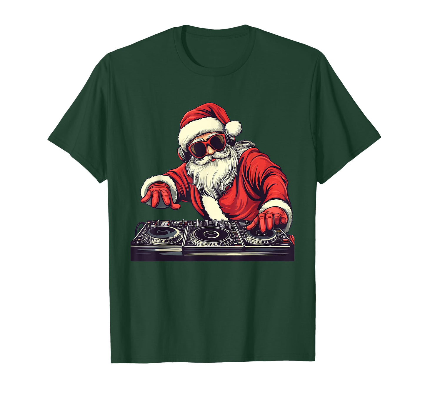 Funny Santa Claus DJ Dropping Holiday Jams T-Shirt