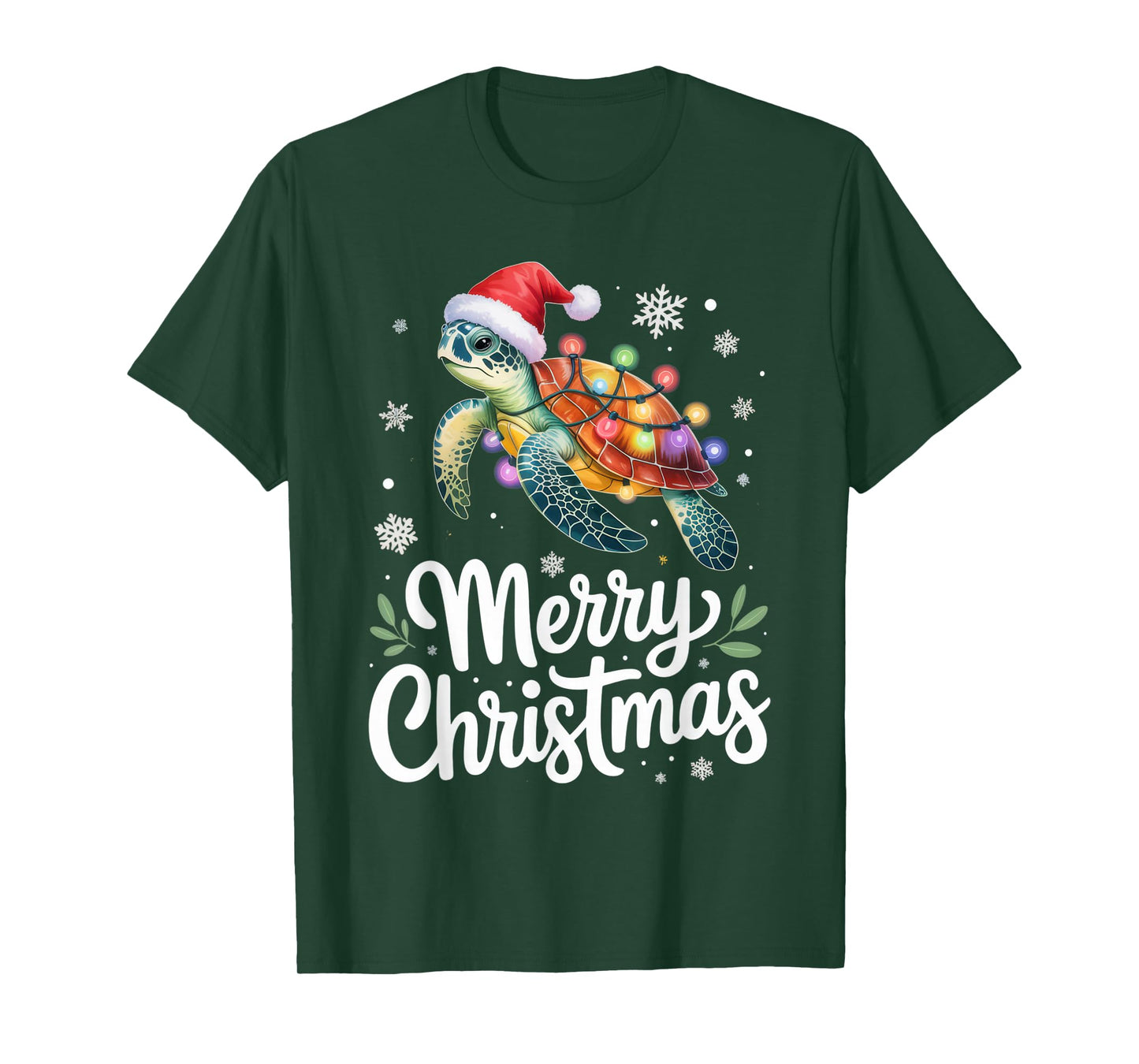 Merry Christmas Sea Turtle Lovers Holiday Cheer T-Shirt