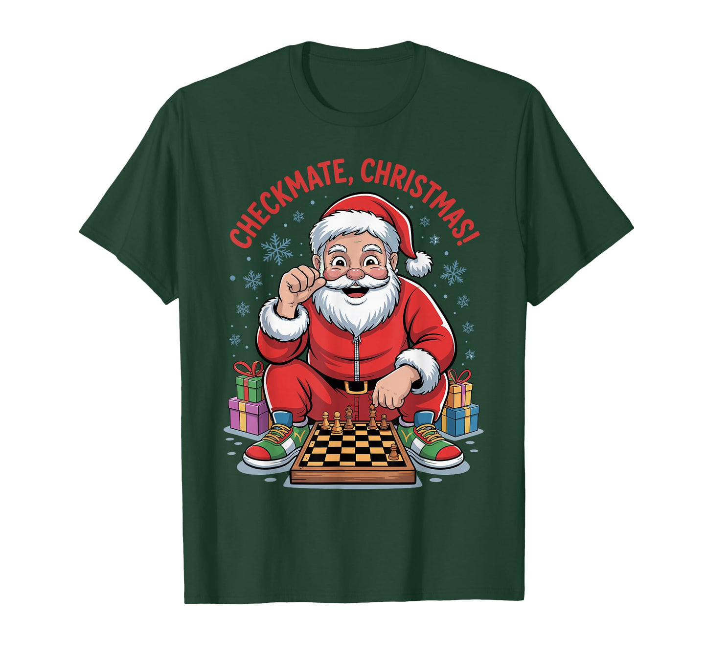 Funny Santa Playing Chess Holiday Christmas Xmas Pajama T-Shirt
