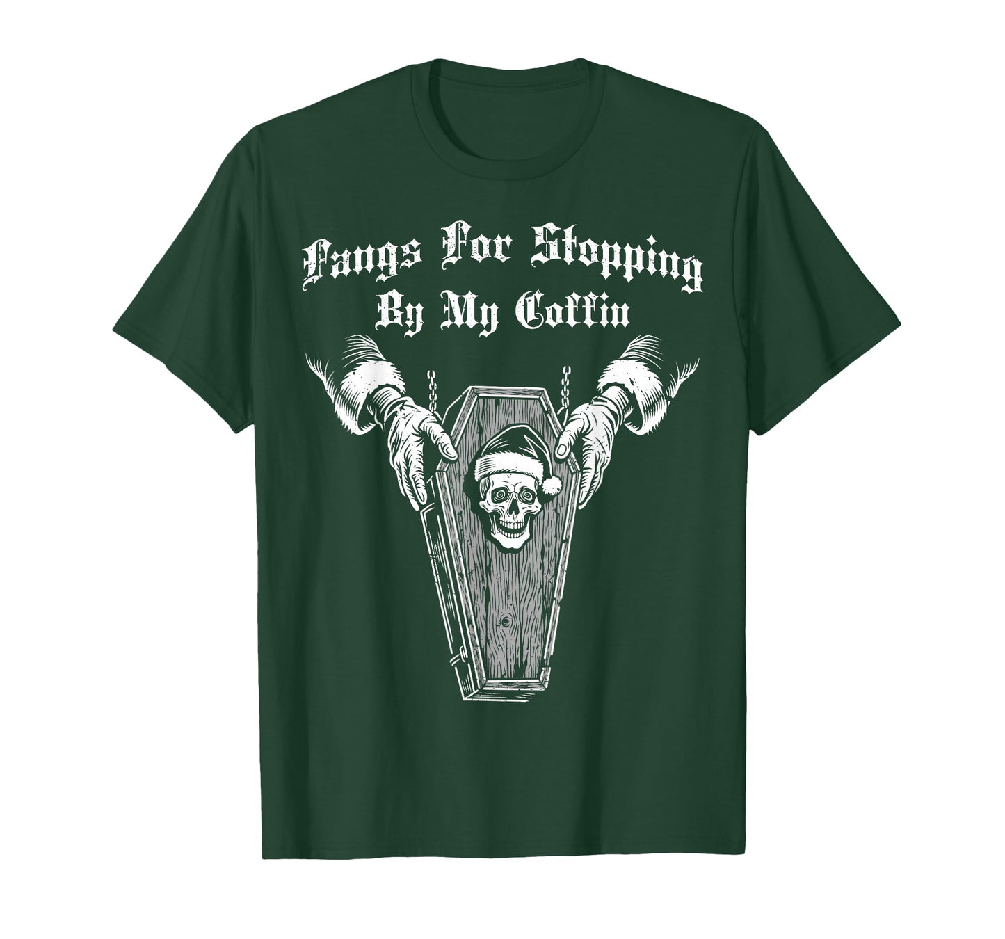 Fangs for Stopping by Coffin Halloween Spooky Haunted Season T-Shirt