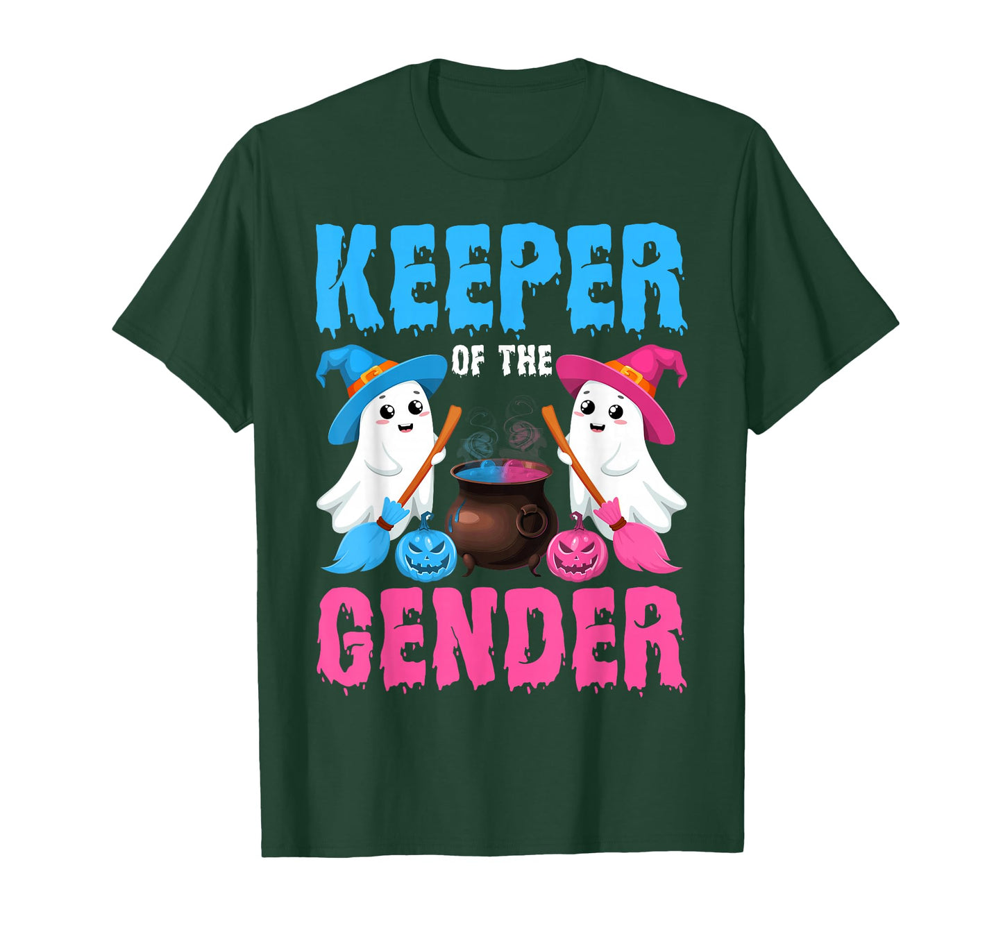 Keeper of The Gender Ghost Witch Halloween Gender Reveal T-Shirt