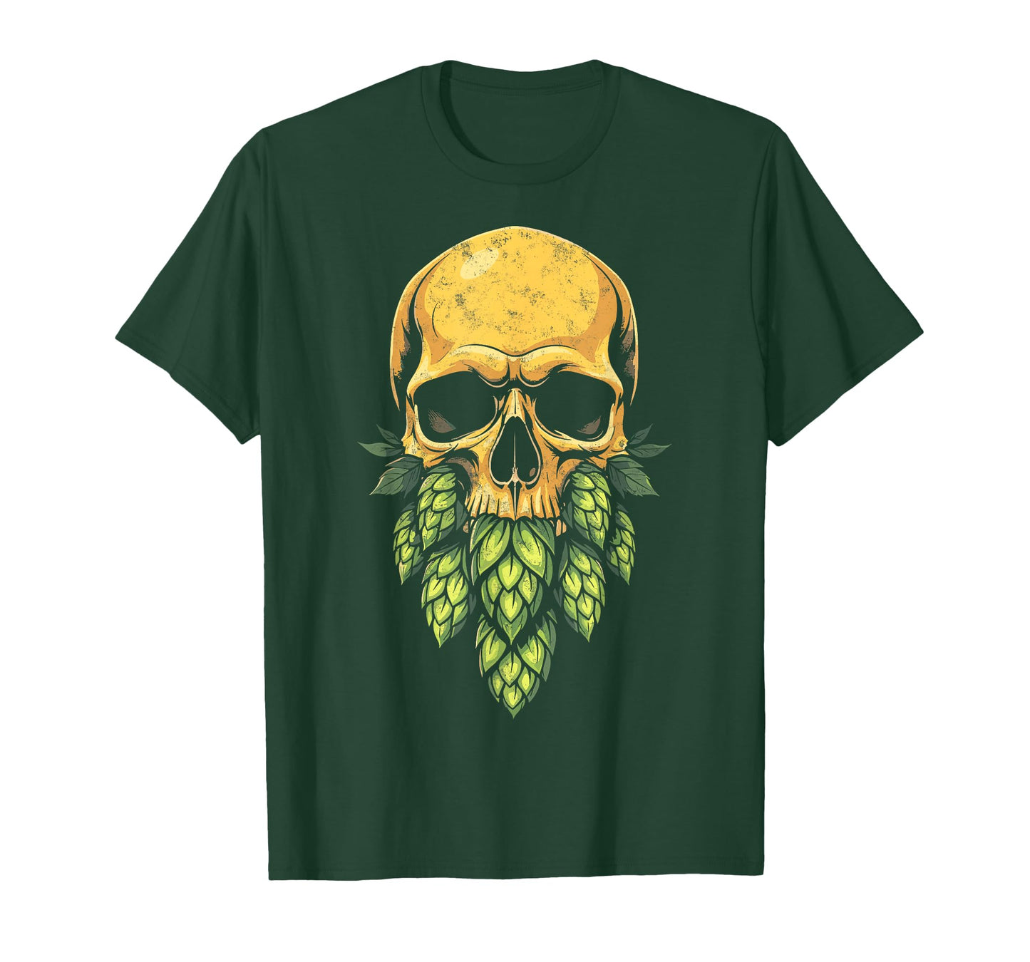 Hop Bearded Skull Brewer Funny Craft Beer Drinking IPA Lover T-Shirt