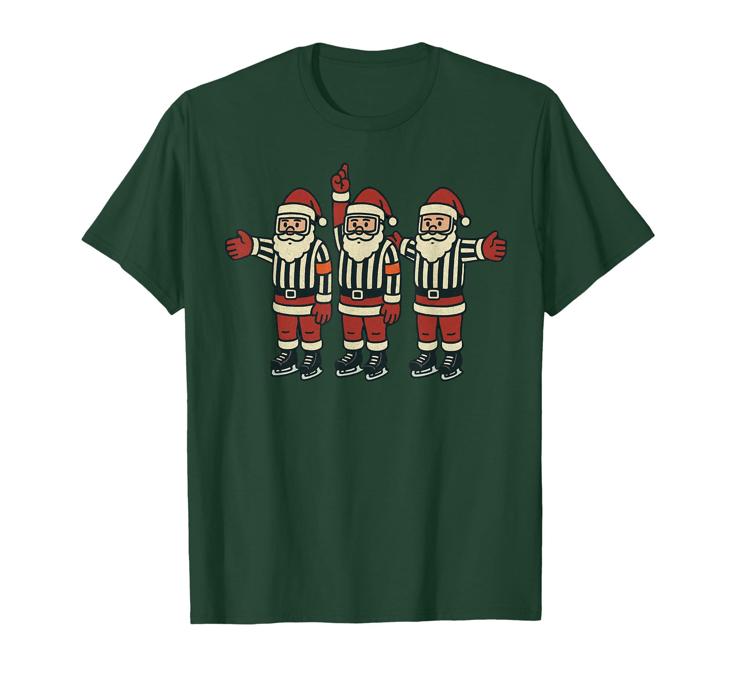 Santa Referee Ice Hockey Christmas Vintage Funny Xmas T-Shirt