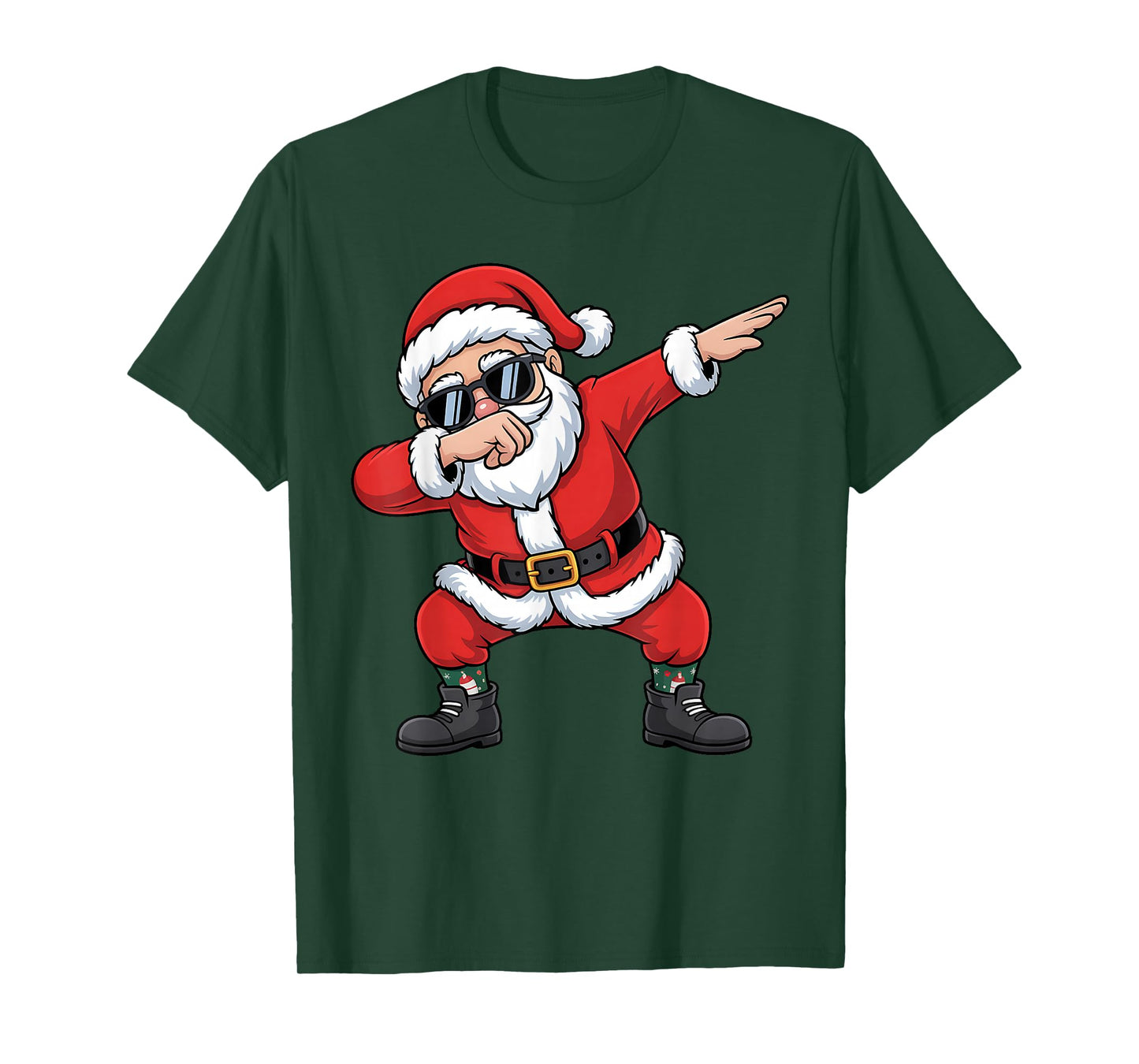 Dabbing Santa Claus Christmas Tree Lights Xmas Matching T-Shirt