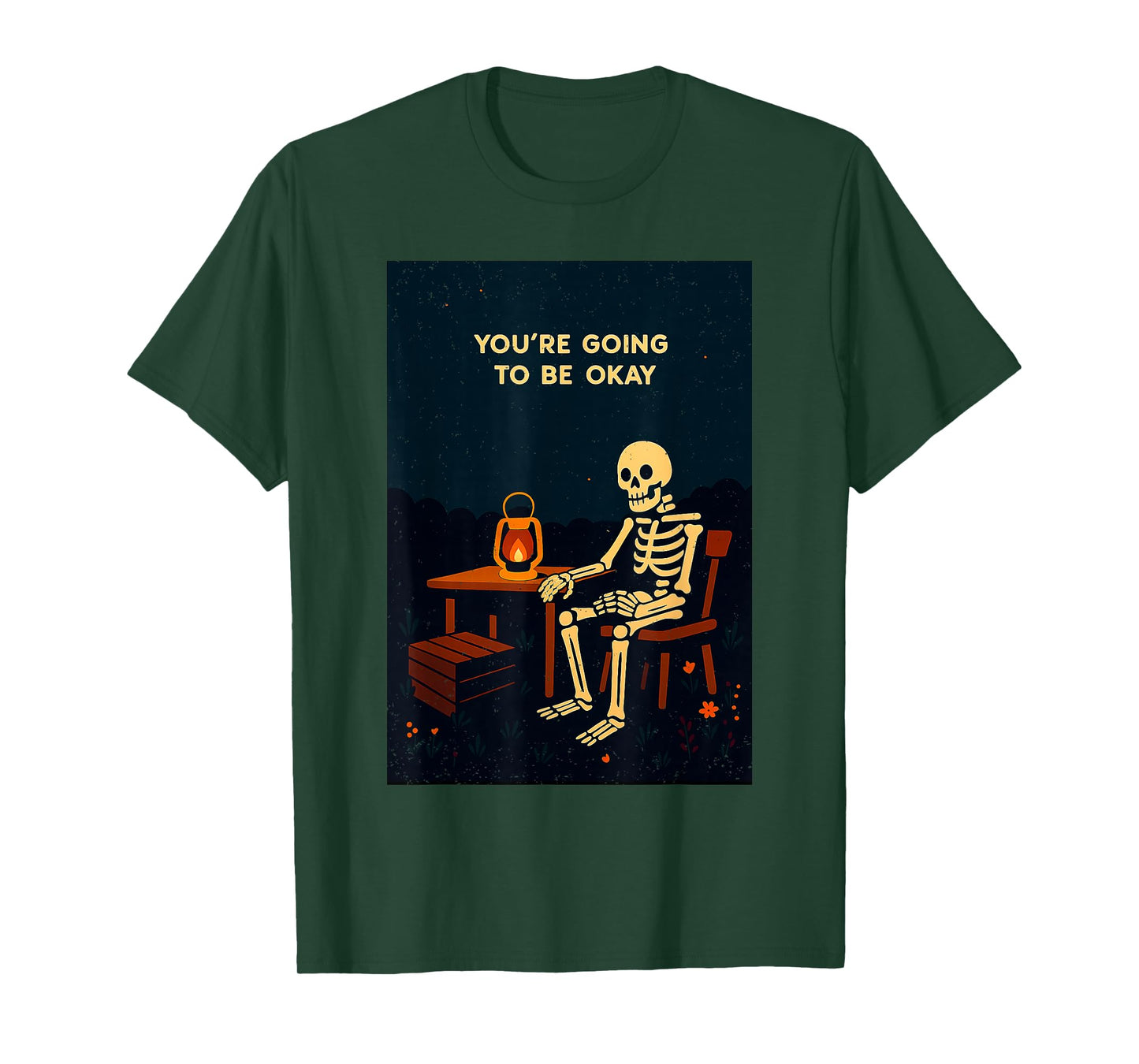 Youre Going to Be Okay Halloween Skeleton Bones Skull Spooky T-Shirt