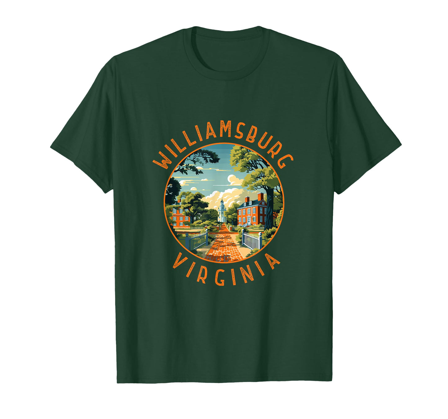 Williamsburg Virginia Distressed Retro Circle T-Shirt