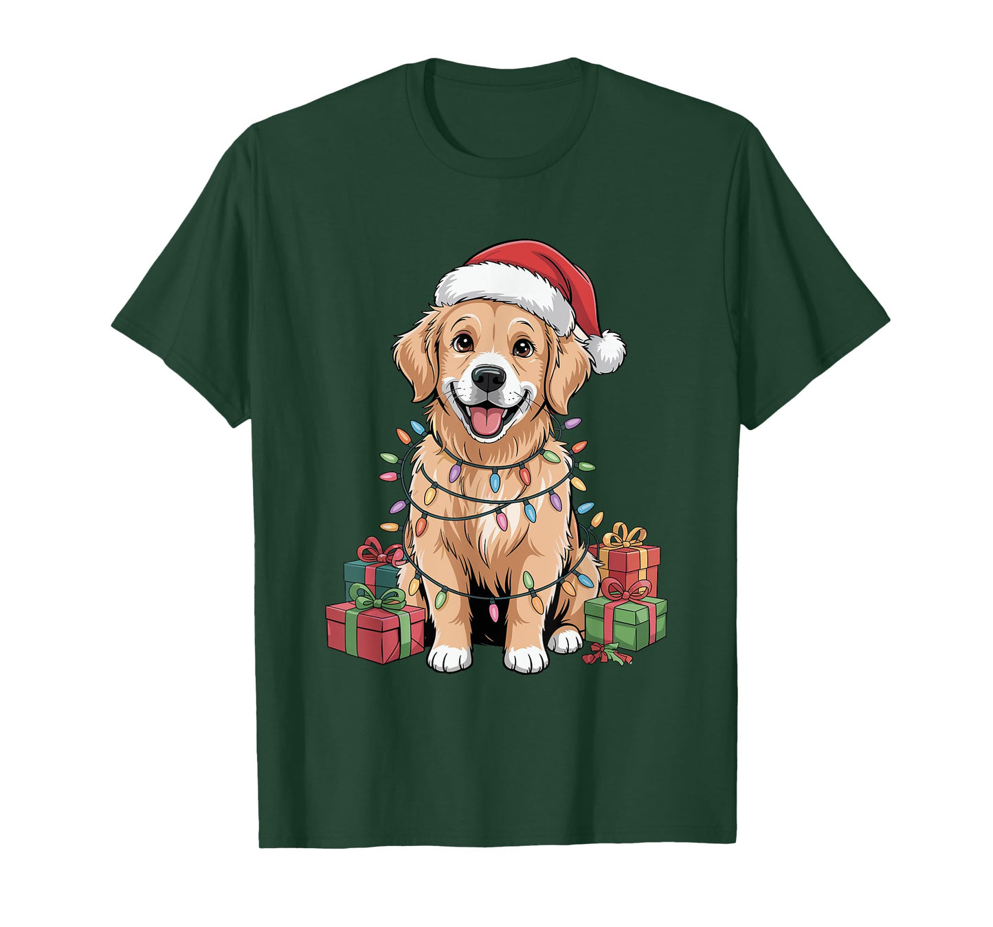 Cute Golden Retriever Christmas Funny Dog Lover Holiday T-Shirt