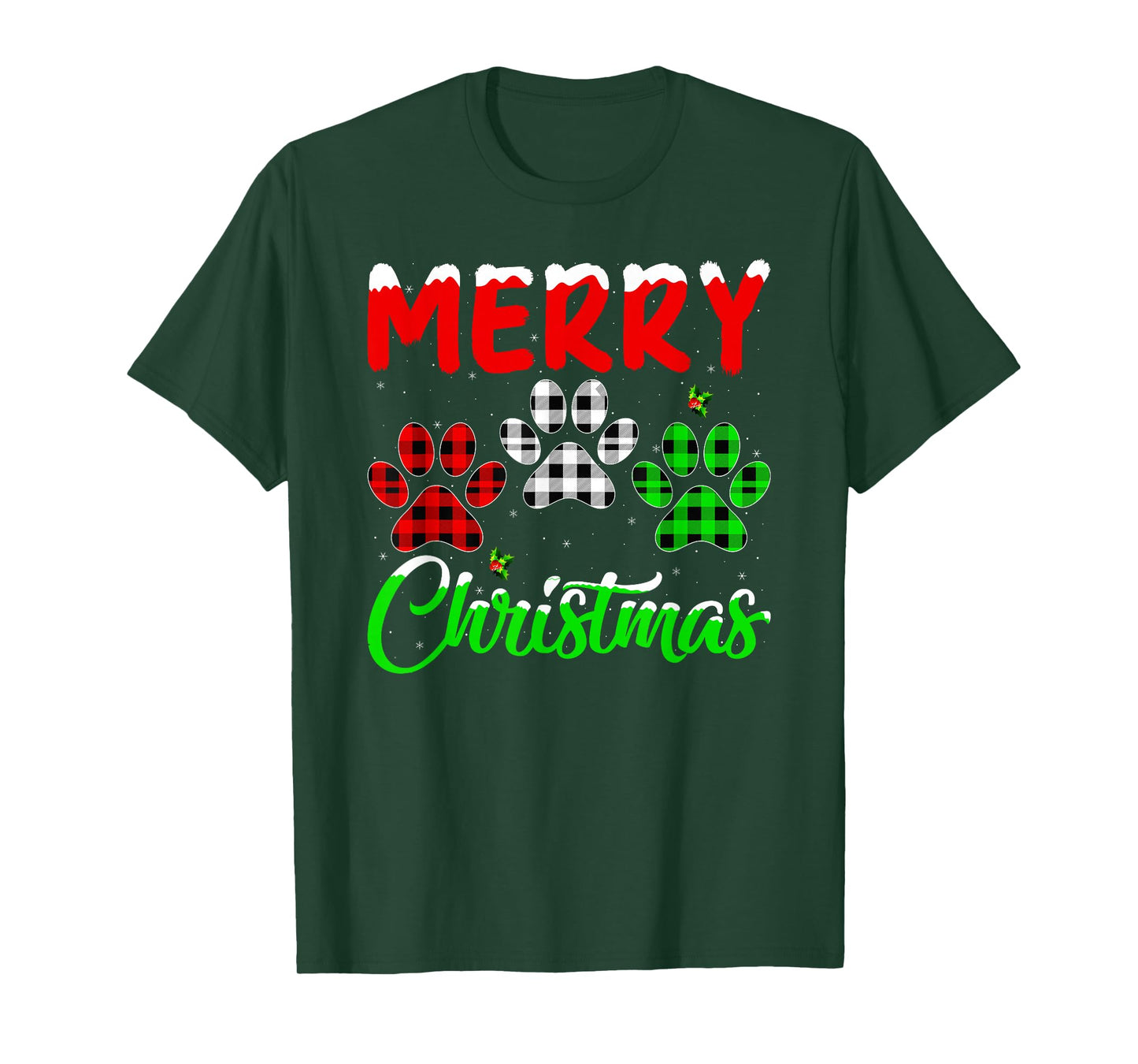 Dog Paw Christmas Pajamas Puppy Dog Lover Xmas T-Shirt