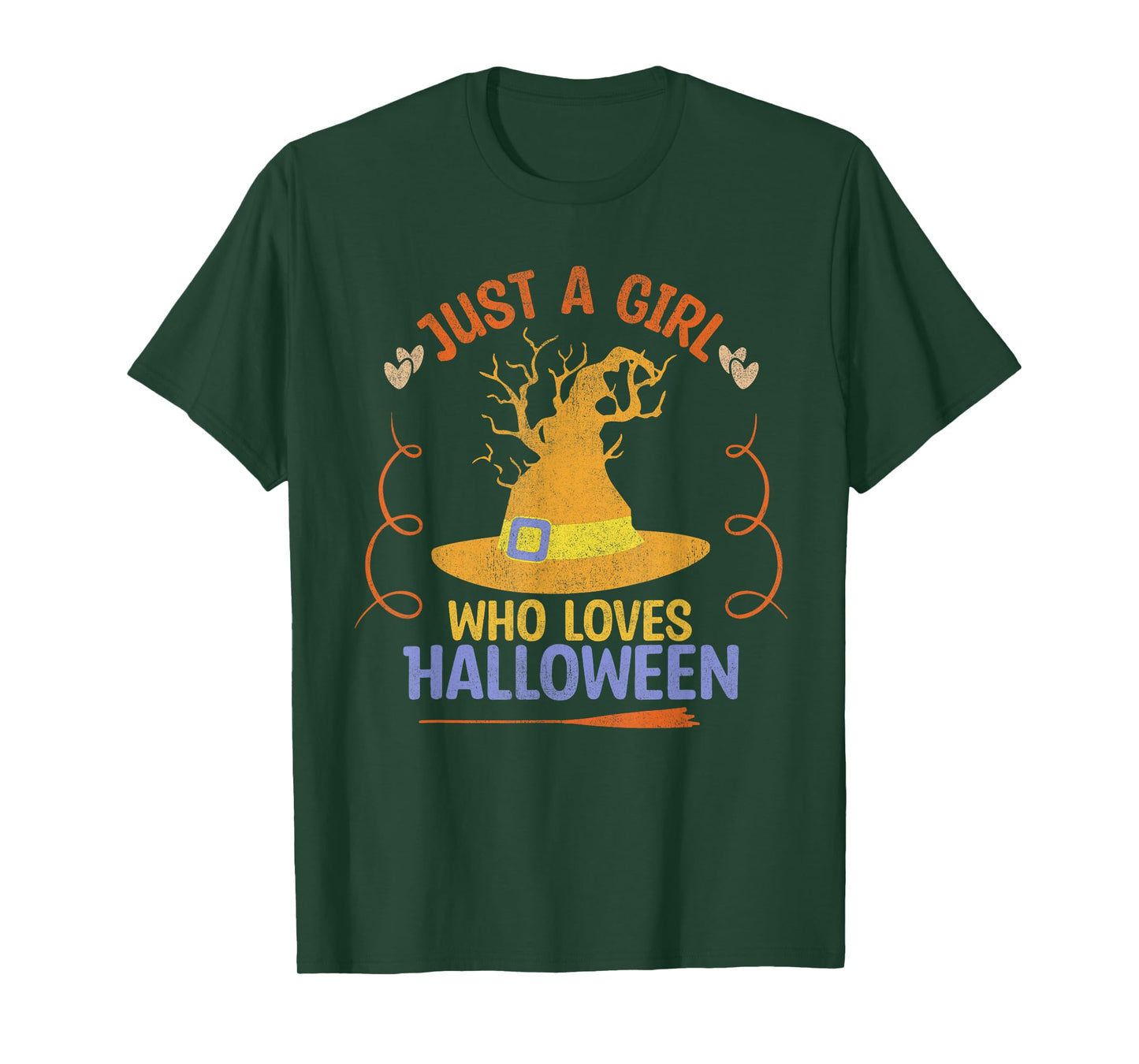 Just A Girl Who Loves Halloween Witch Hat T-Shirt