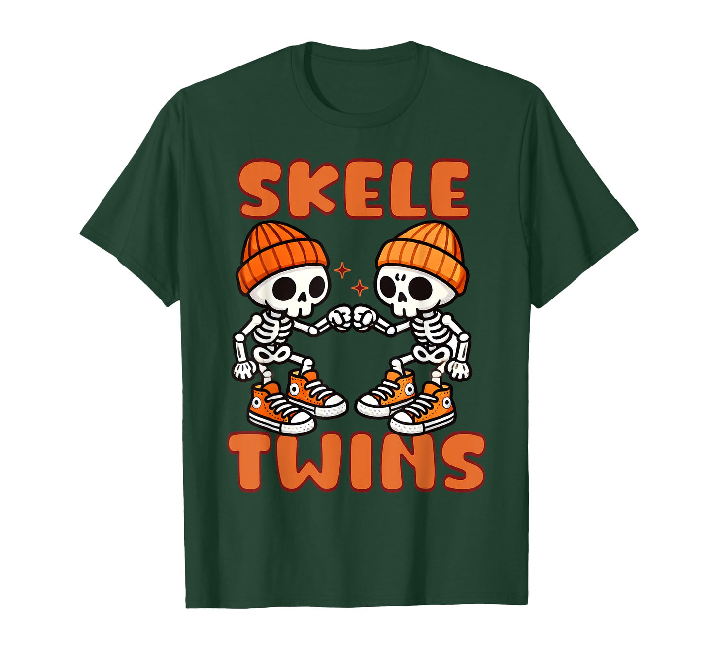 Twin Boys Twinning Halloween Best Friend Matching Skeleton T-Shirt