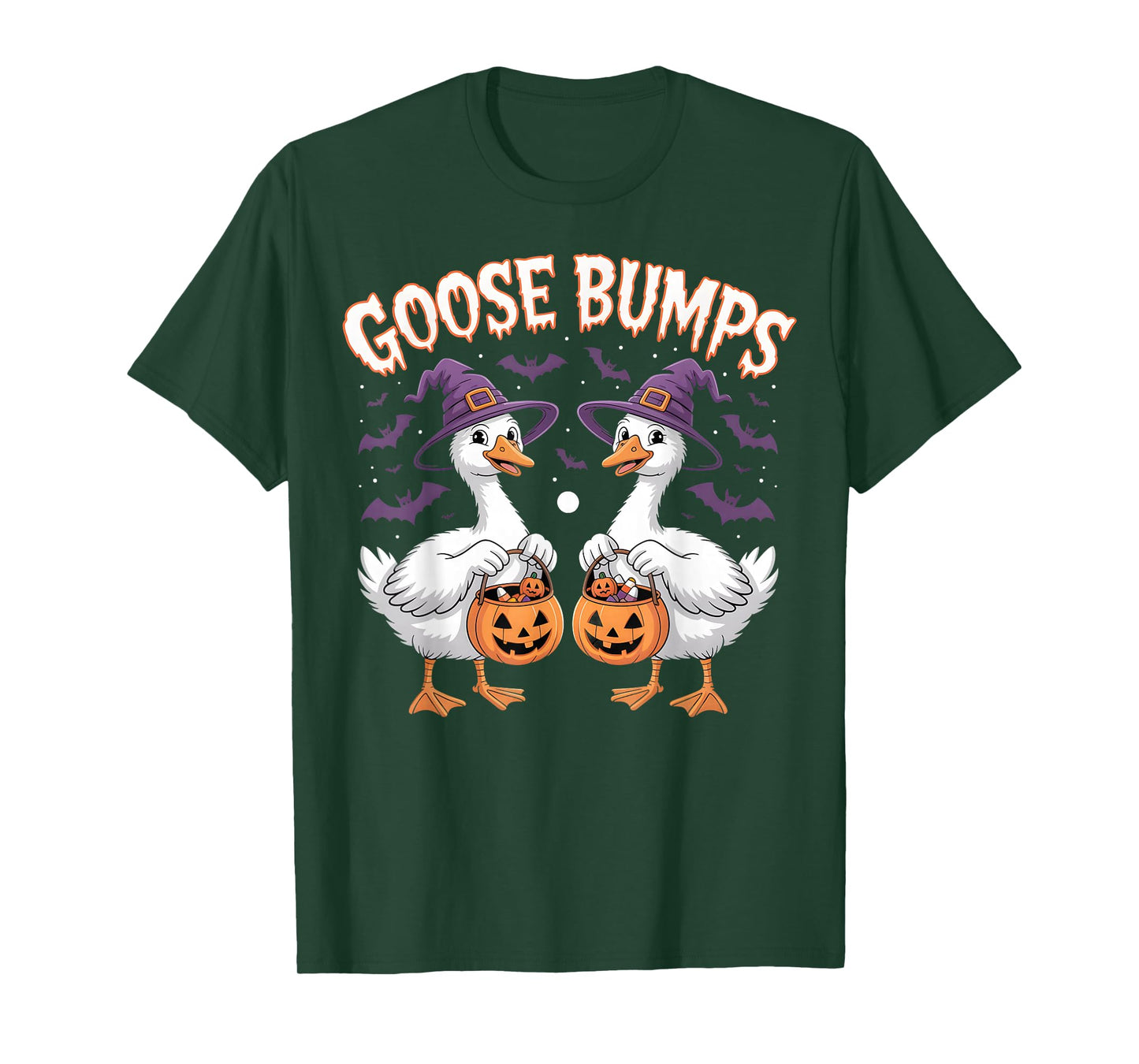 Goose Bumps Funny Halloween Witch Goose Pun T-Shirt