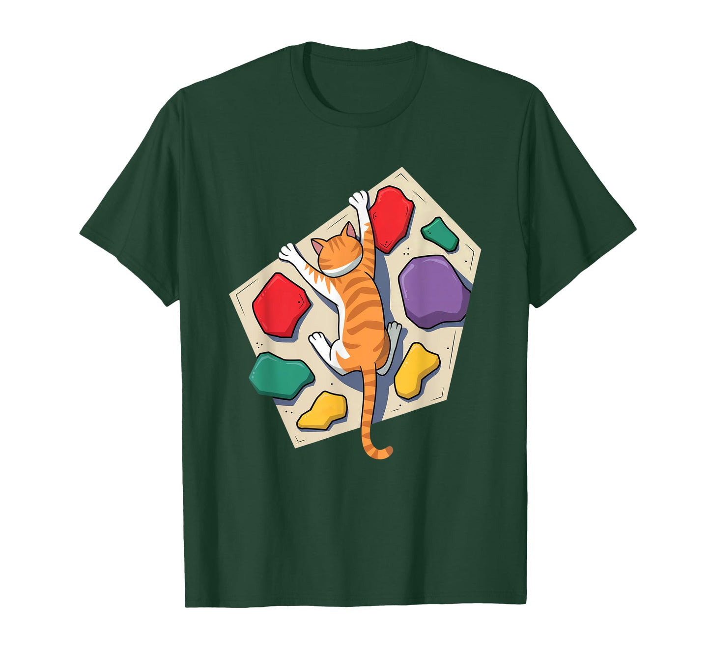 Funny Bouldering Cat – Rock Climbing & Cat Lover Design Men Women Kids T-Shirt