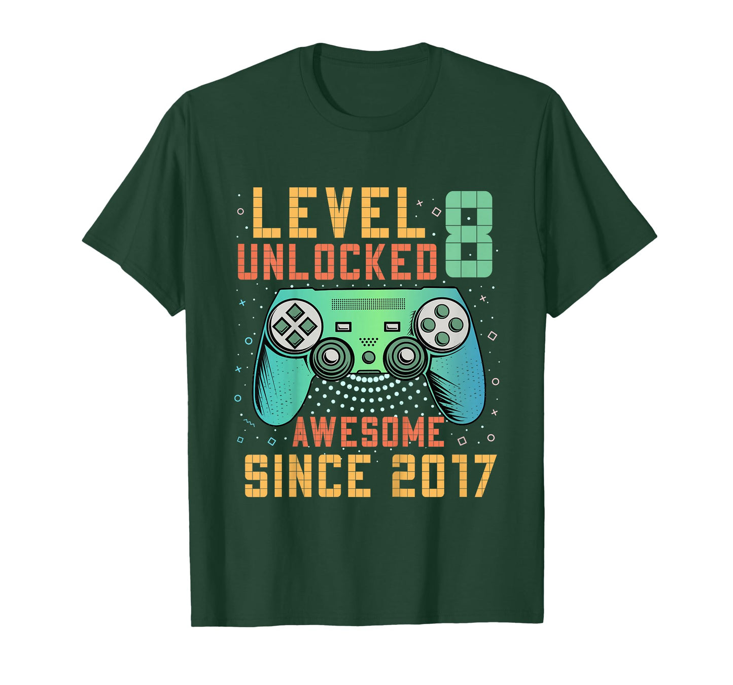 Kids Level 8 Unlocked 8th Birthday 8 Year Old Boy Gifts Gaming T-Shirt