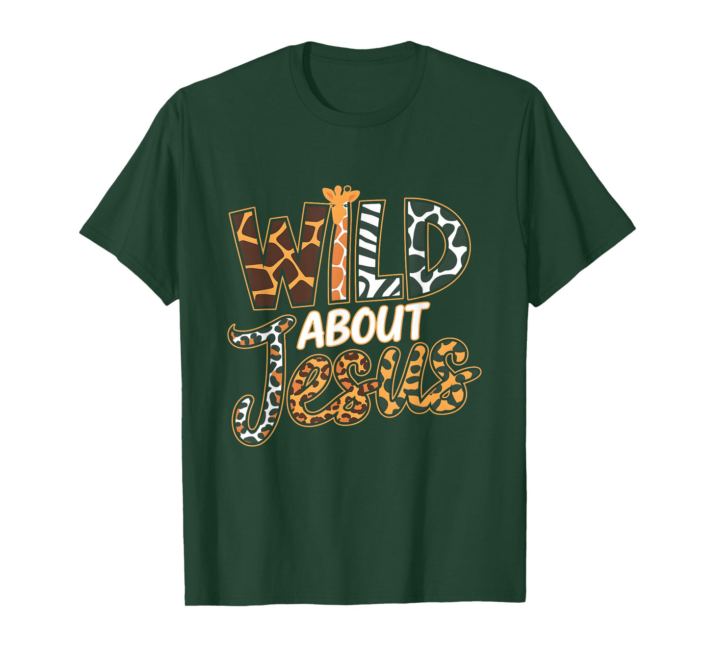 Wild About s Jesus Christian Believer Leopard Zebra Print T-Shirt