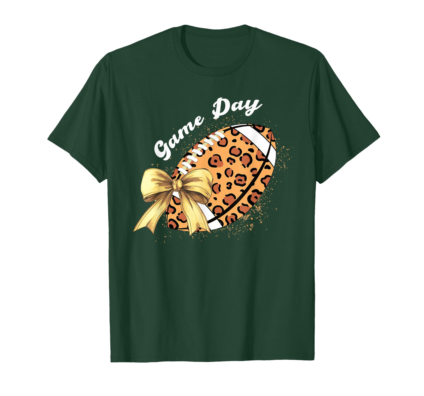 Vintage Game Day Leopard American Football Season Women Girl T-Shirt