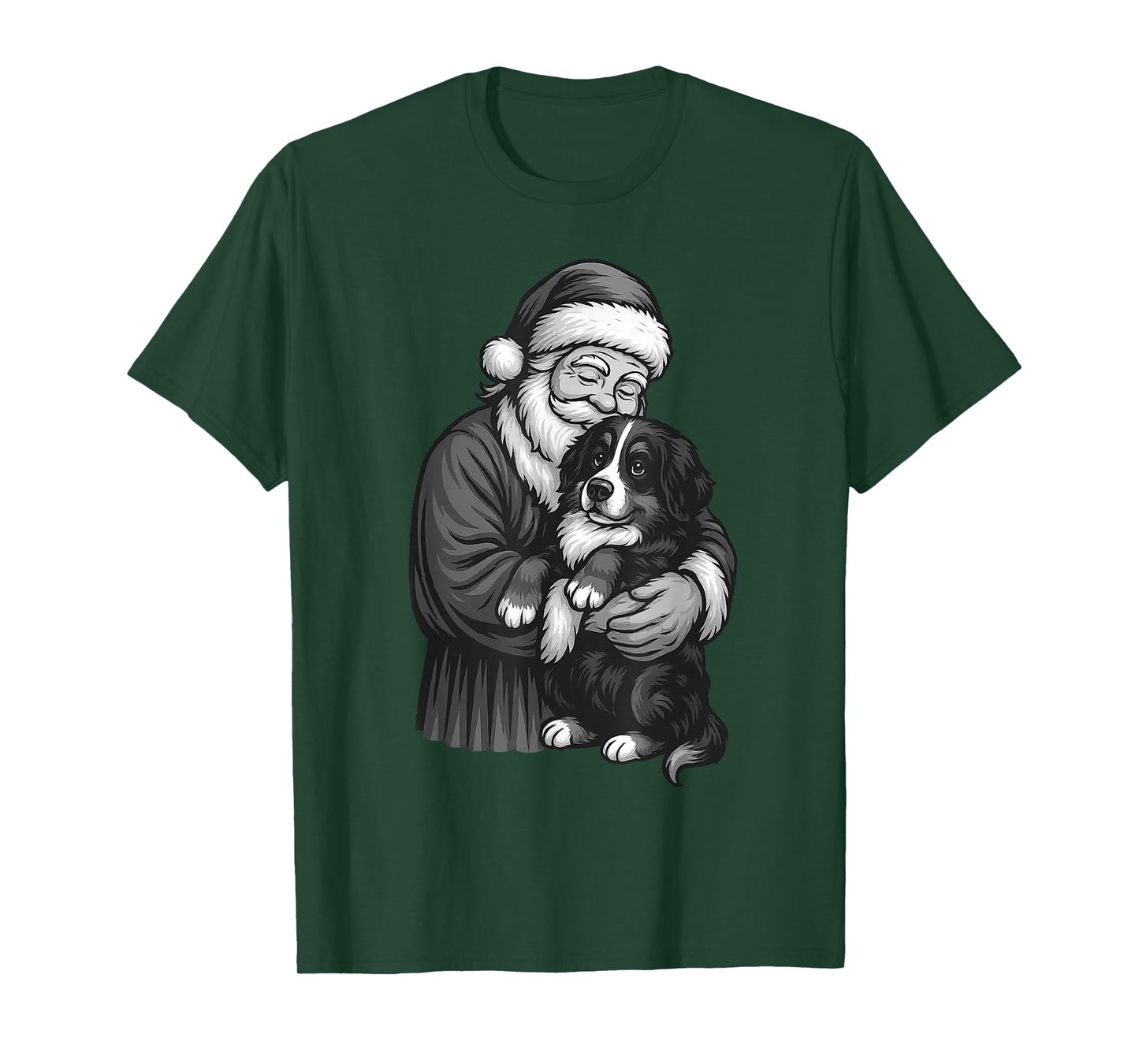 Bernese Mountain Dog Santa Claus Christmas Dog Lover T-Shirt