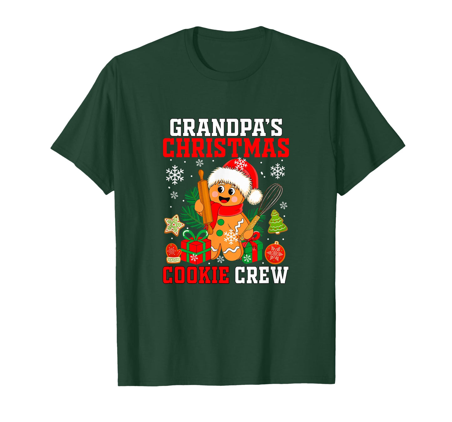 Grandpa's Christmas Cookie Crew Santa Gingerbread Baker T-Shirt