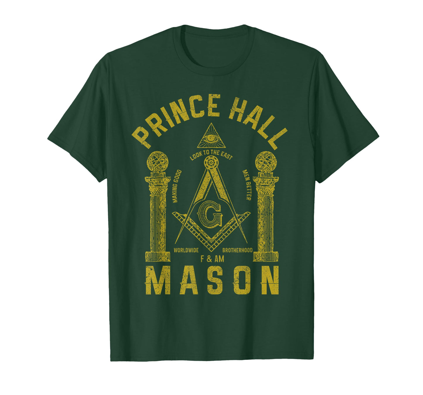 Prince Hall Mason Masonic Square & Compass Freemason Shriner T-Shirt