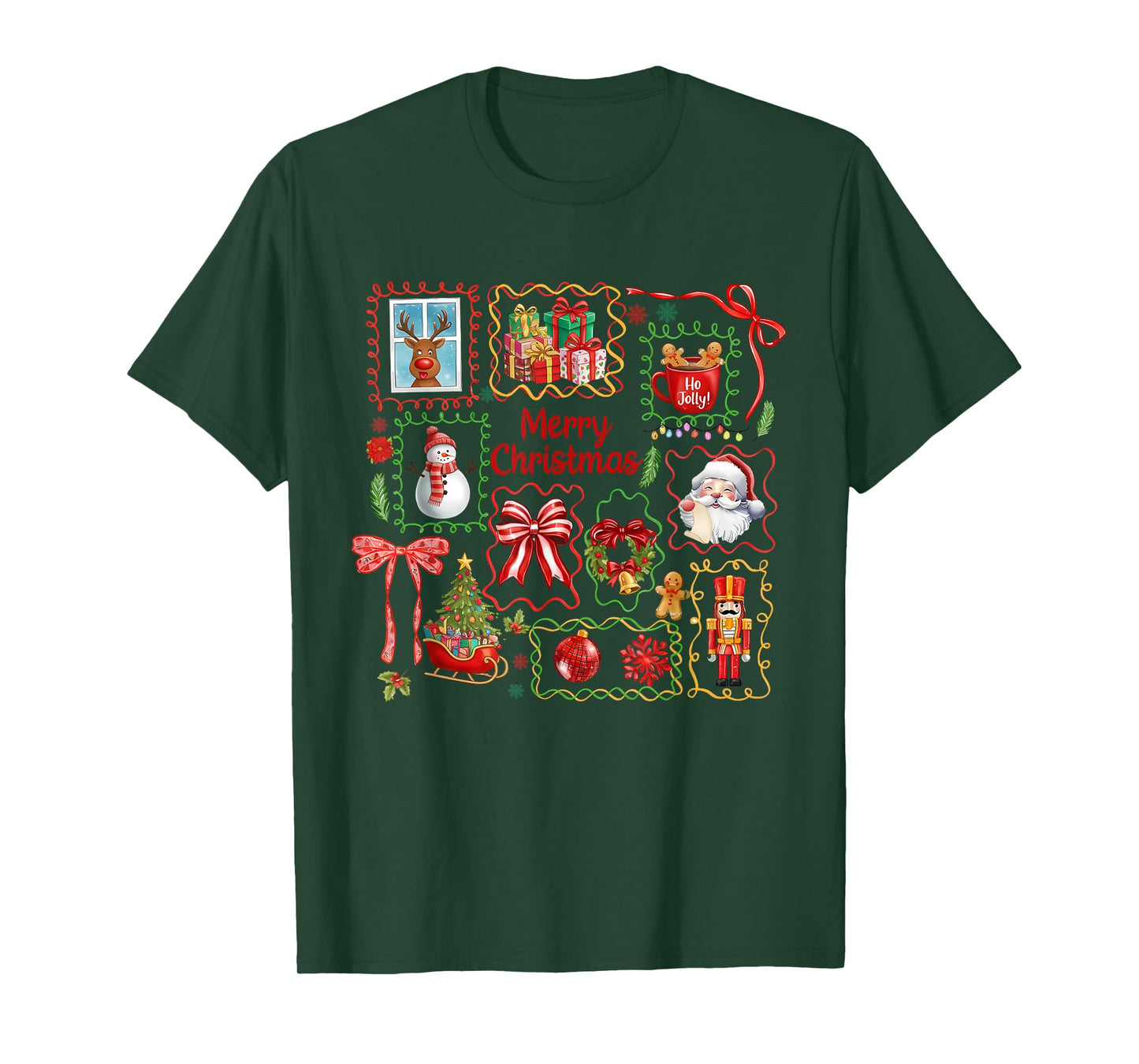 Coquette Merry Christmas, Christmas Girly, Retro Xmas Bow T-Shirt