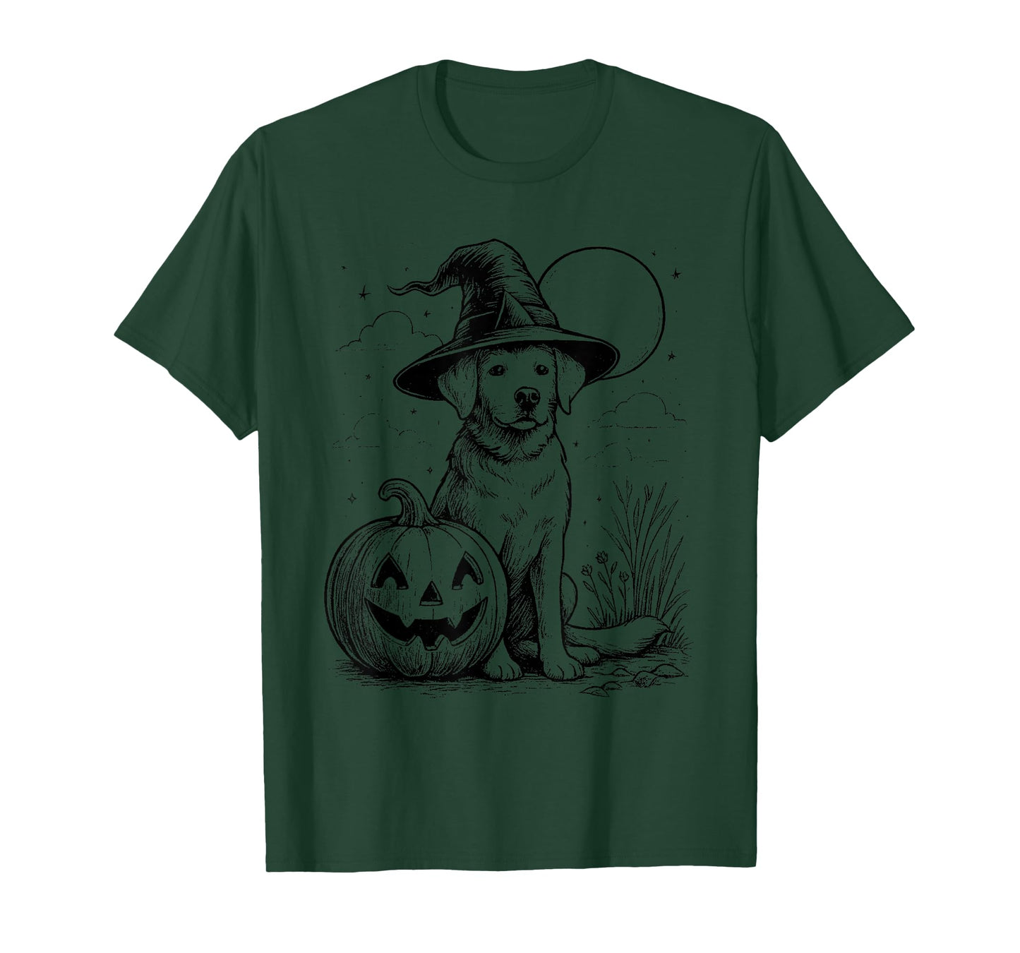 Witch Labrador Halloween - Spooky Art: Dog Lover T-Shirt