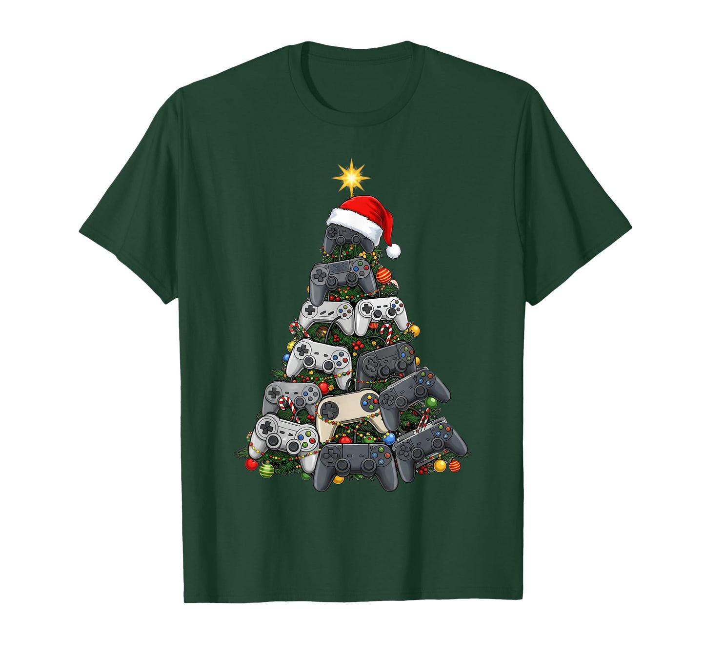 Gaming Christmas Tree Funny Video Games Gamer Teen Boys Men T-Shirt