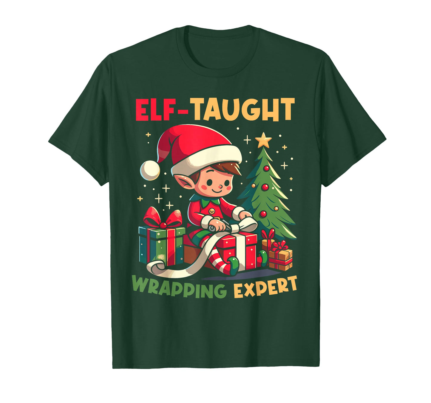 Elf-Taught Wrapping Expert Christmas Santa Xmas Family T-Shirt