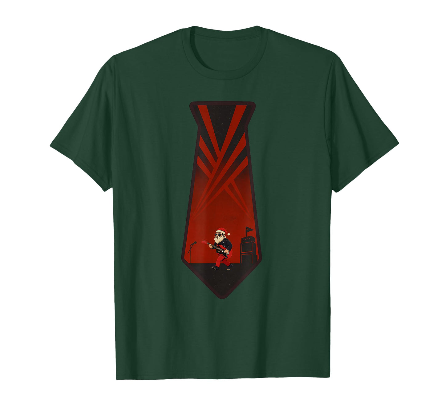 Santa Playing Rock Guitar Christmas Vintage Funny Xmas T-Shirt