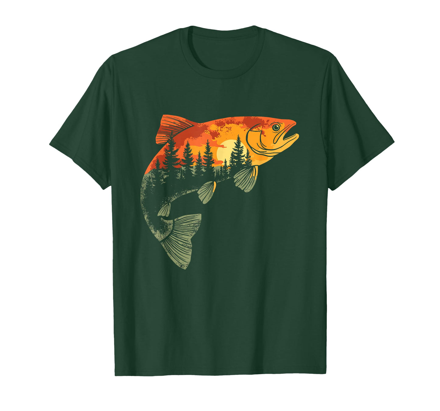 Fishing, Trout, Fly Fishing, Angler Fisherman, Nature Forest T-Shirt