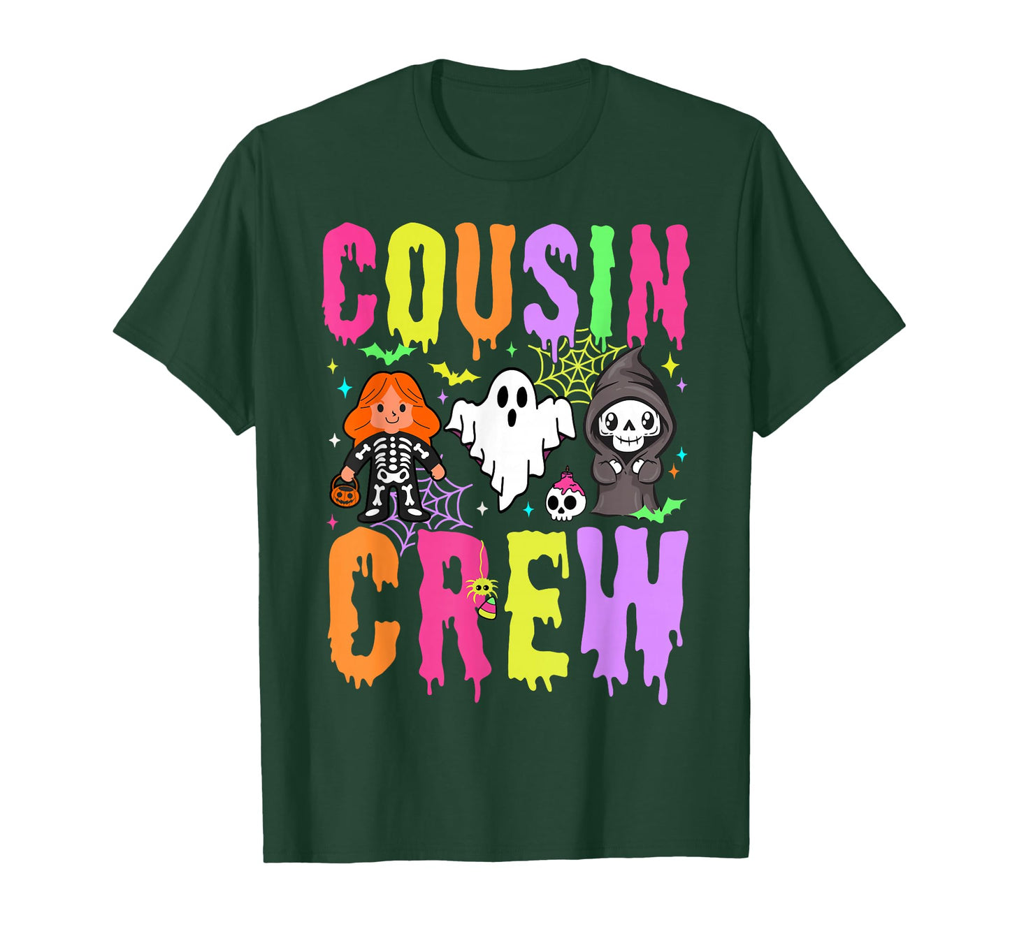 Spooky Halloween Cousin Crew 2025 Ghost Trick Treat Matching T-Shirt