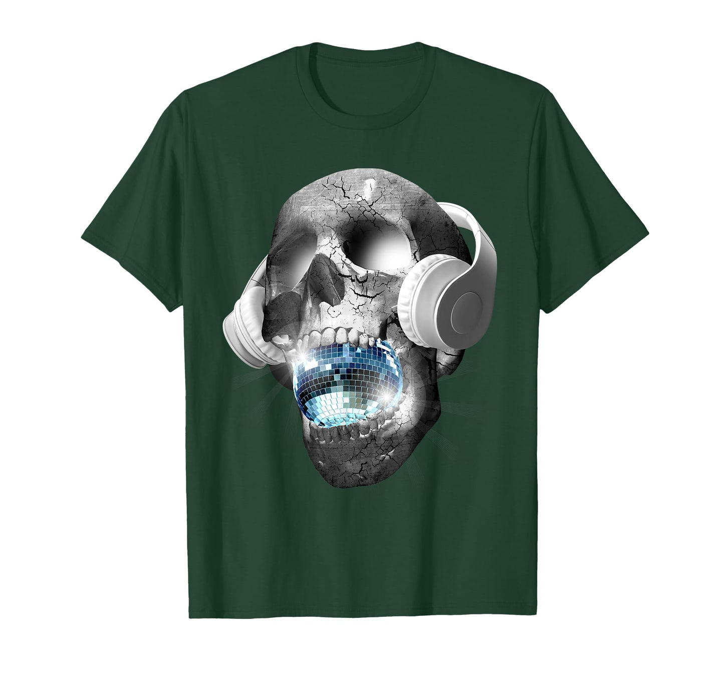 EDM Urban DJ hip hop skull streetwear headphones graphic tee T-Shirt