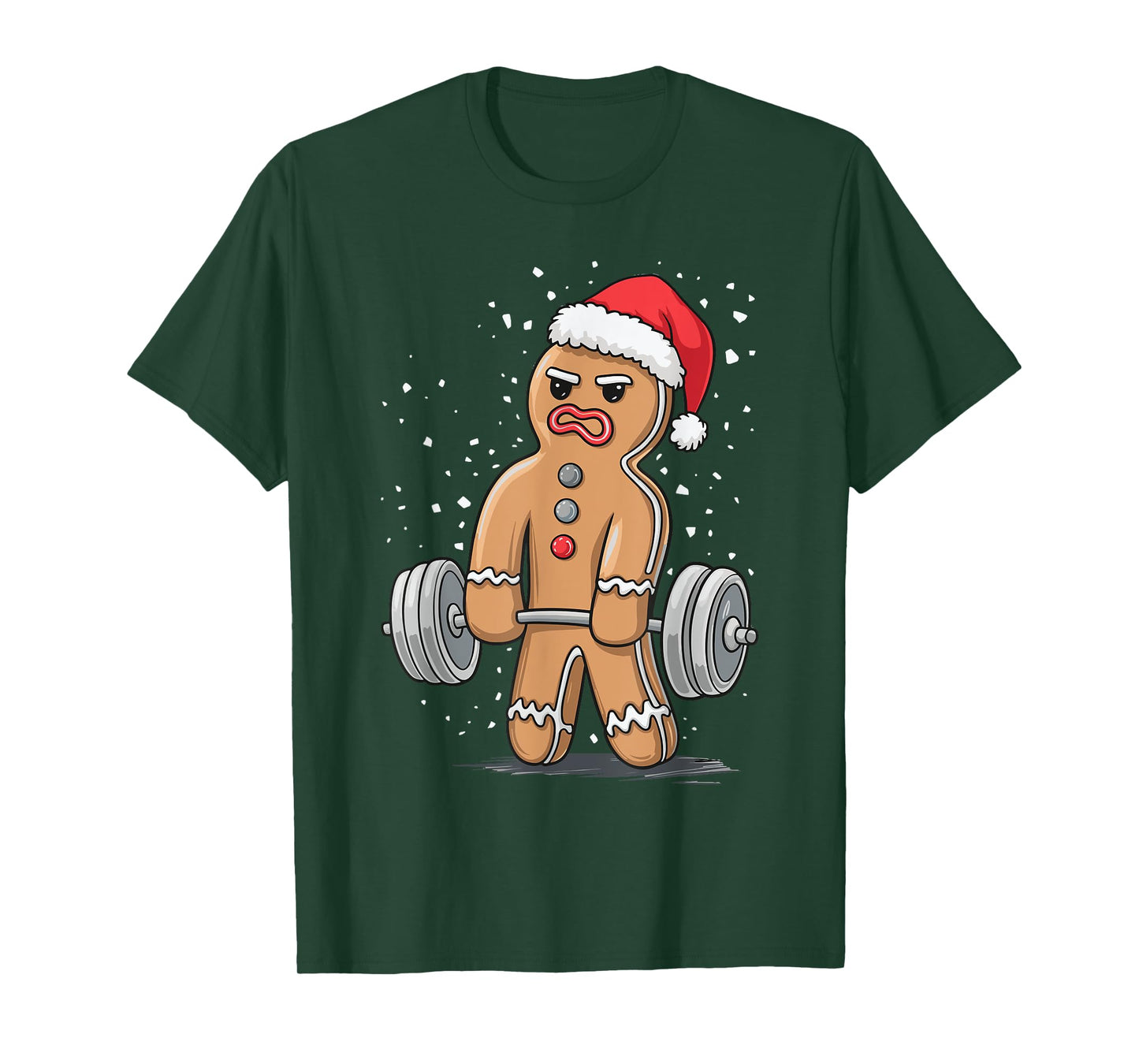 Gingerbread Weightlifting Workout Bodybuilding T-Shirt