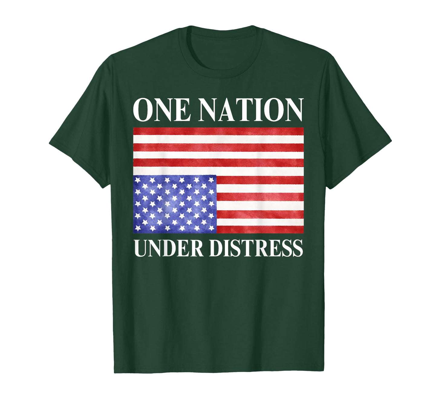 One Nation Under Vintage Distress 4th Of July American Flag T-Shirt