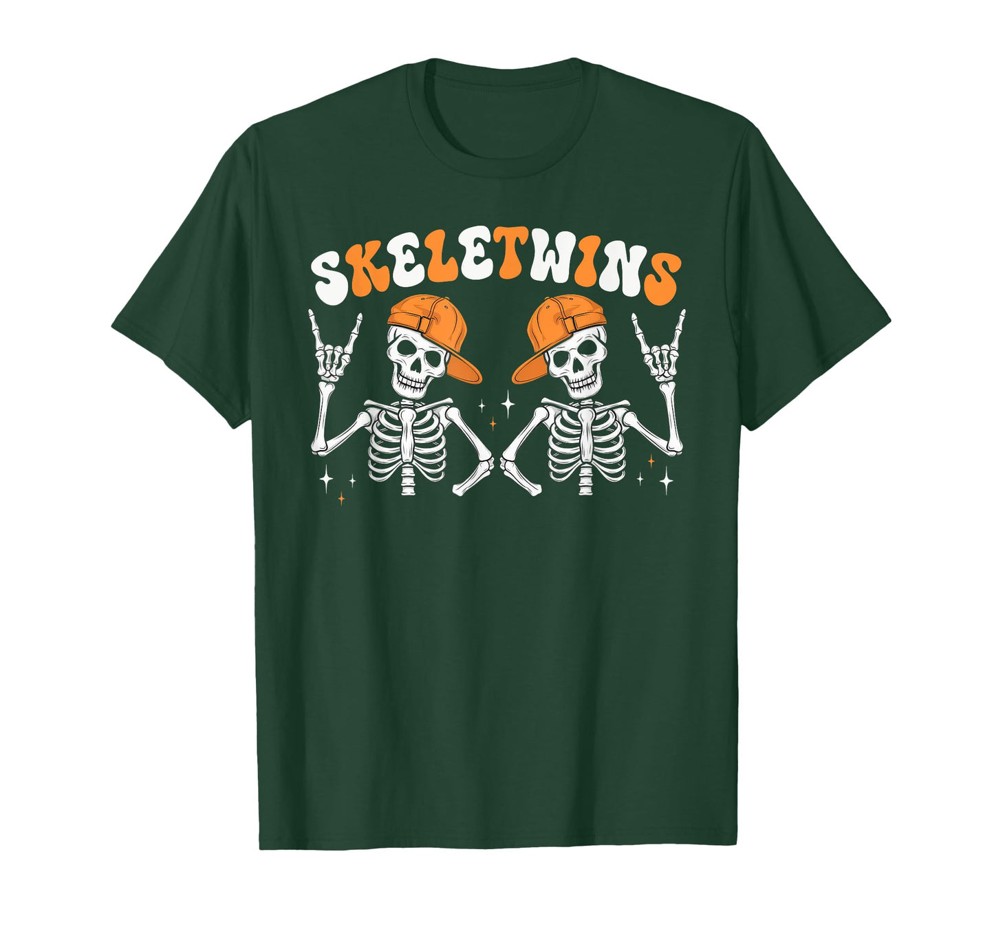 Skeletwins Halloween Twins Skeletons Hat Matching Boys Kids T-Shirt