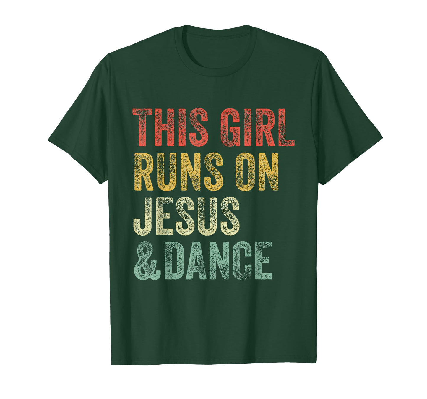 This Girl Runs On Jesus And Dance Dancing Christian Vintage T-Shirt