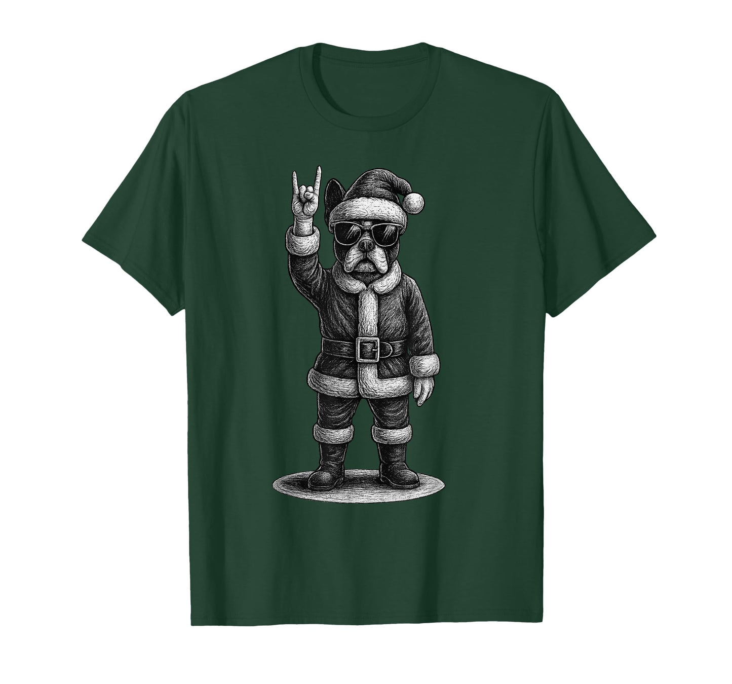Boston Terrier Rock Music Christmas Dog Lover T-Shirt