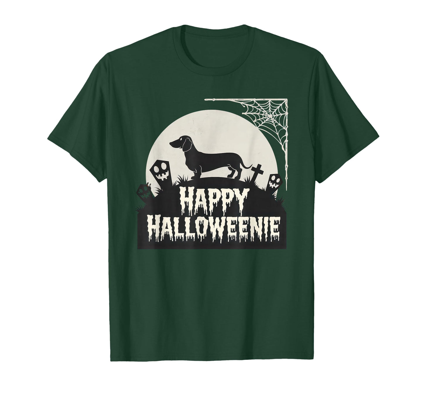 Happy Halloweenie Tshirt Women Men Wiener Monster Party T-Shirt