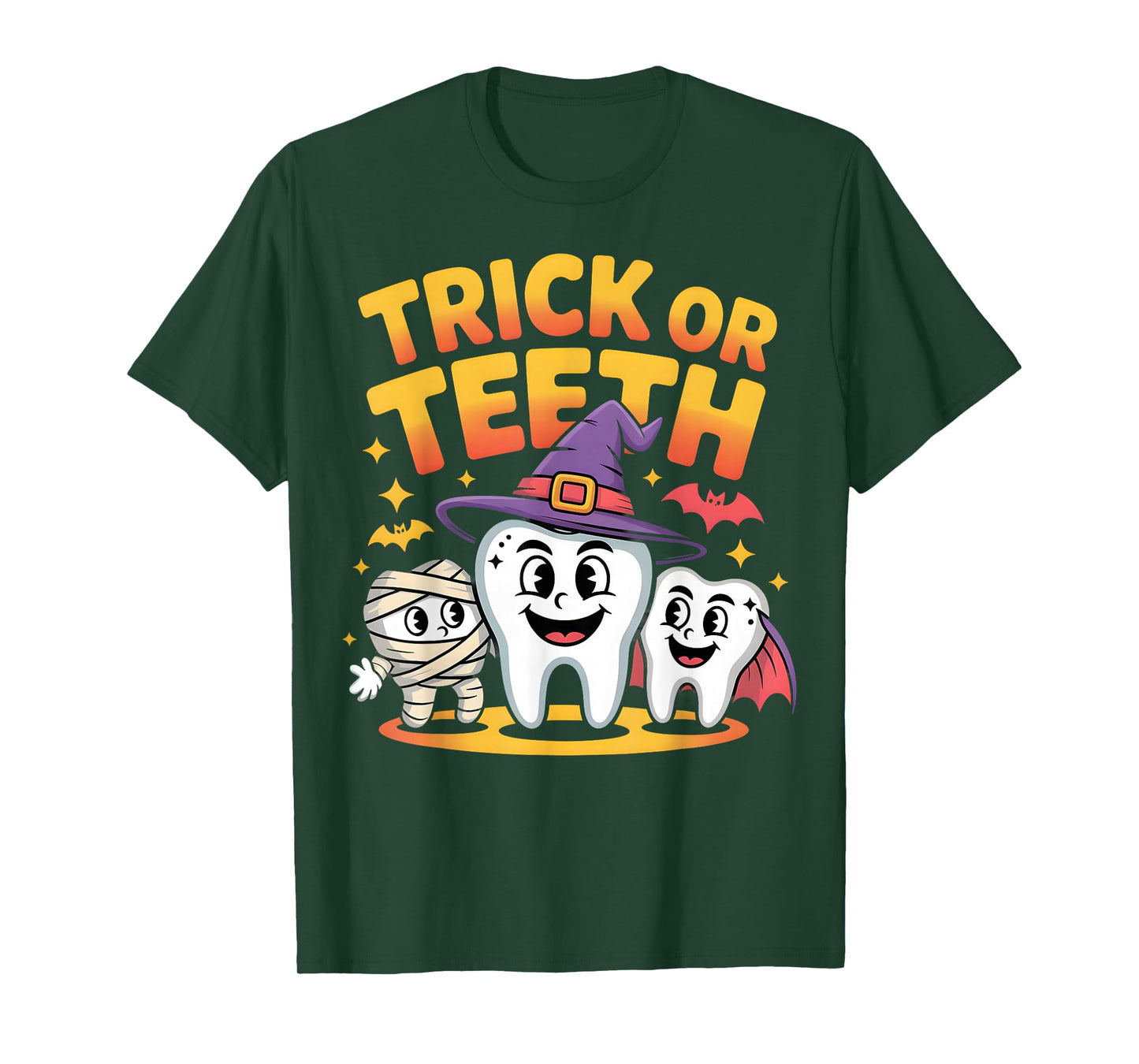 Trick or Teeth Funny Dental Halloween Costume T-Shirt