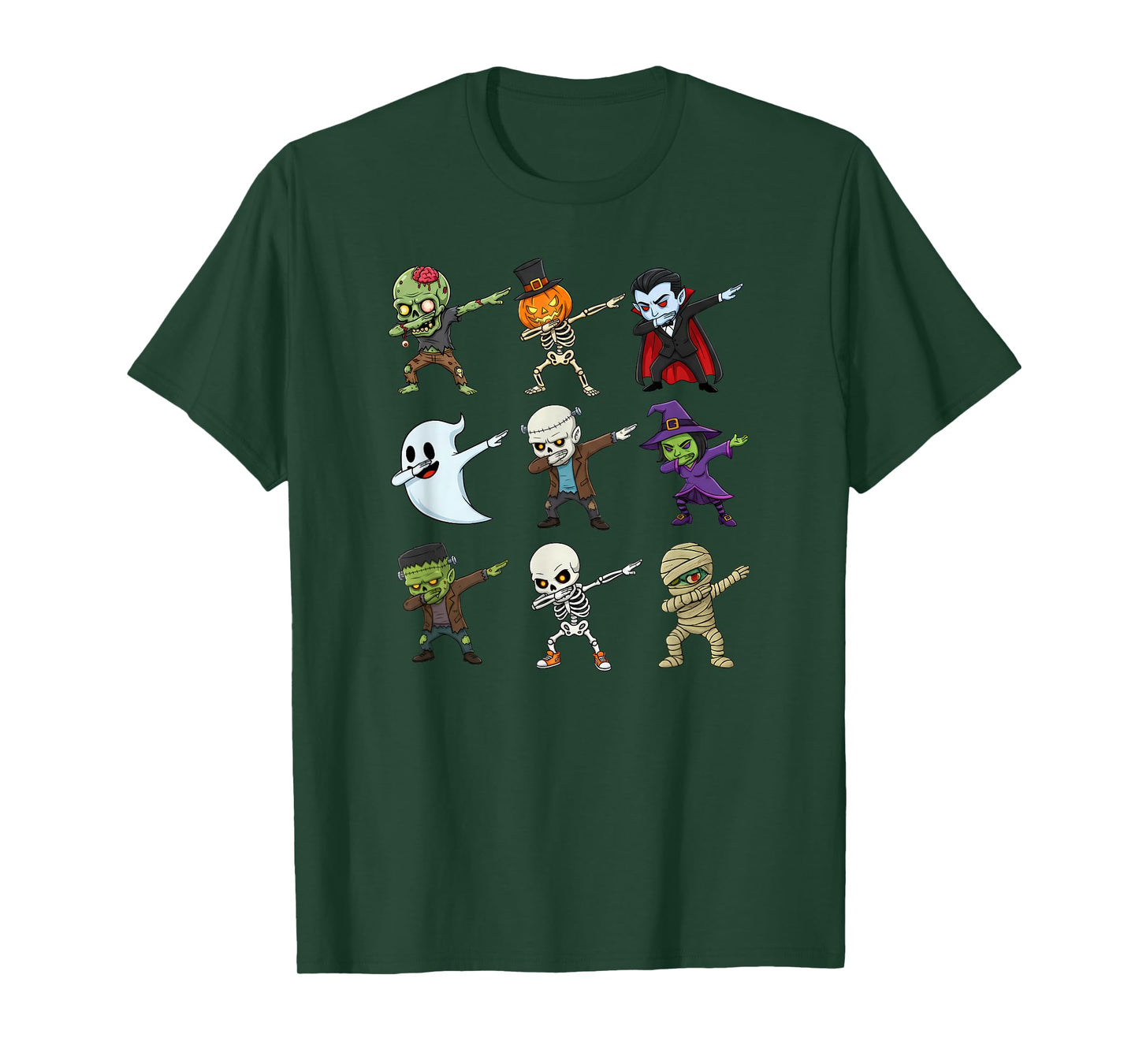 Dabbing Halloween Zombie Skeleton Pumpkin Mummy T-Shirt