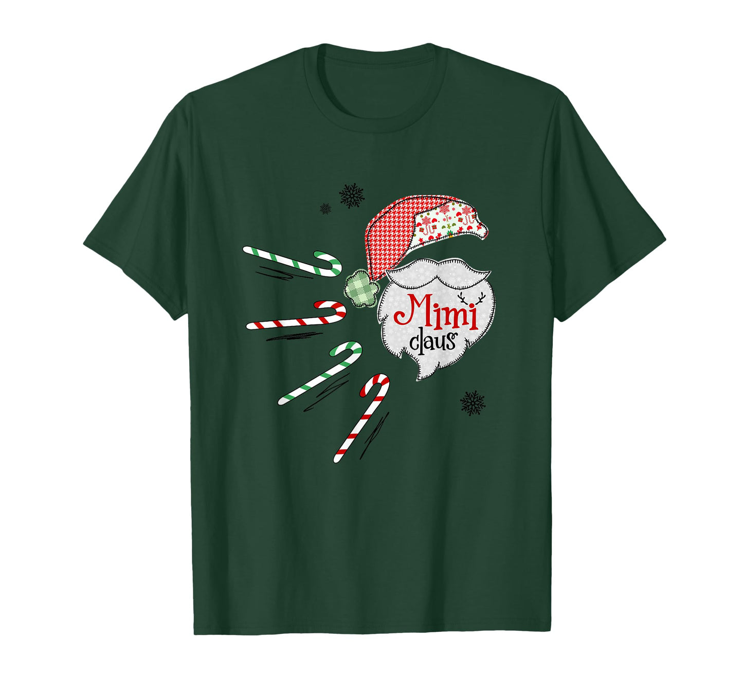 Mimi Santa Hat Christmas Matching Family Xmas T-Shirt