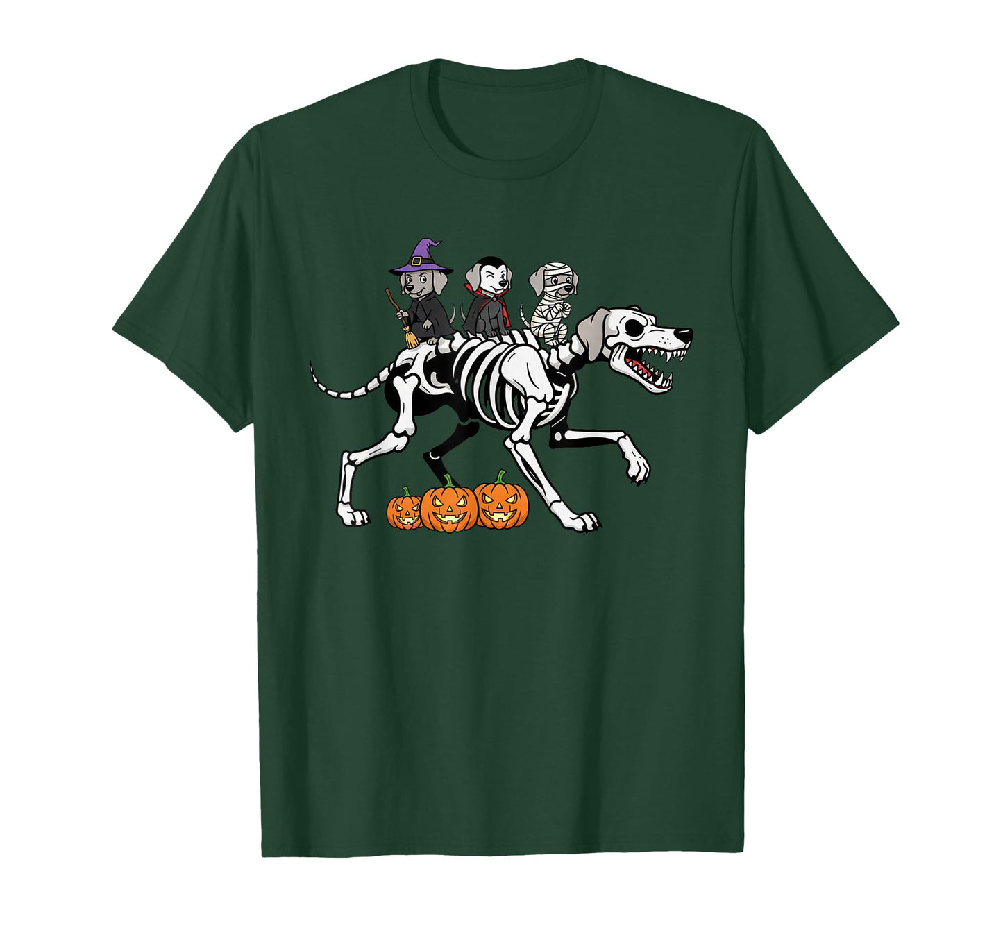 Weimaraner Skeleton Mummy Witch Halloween Kids Mens Womens T-Shirt