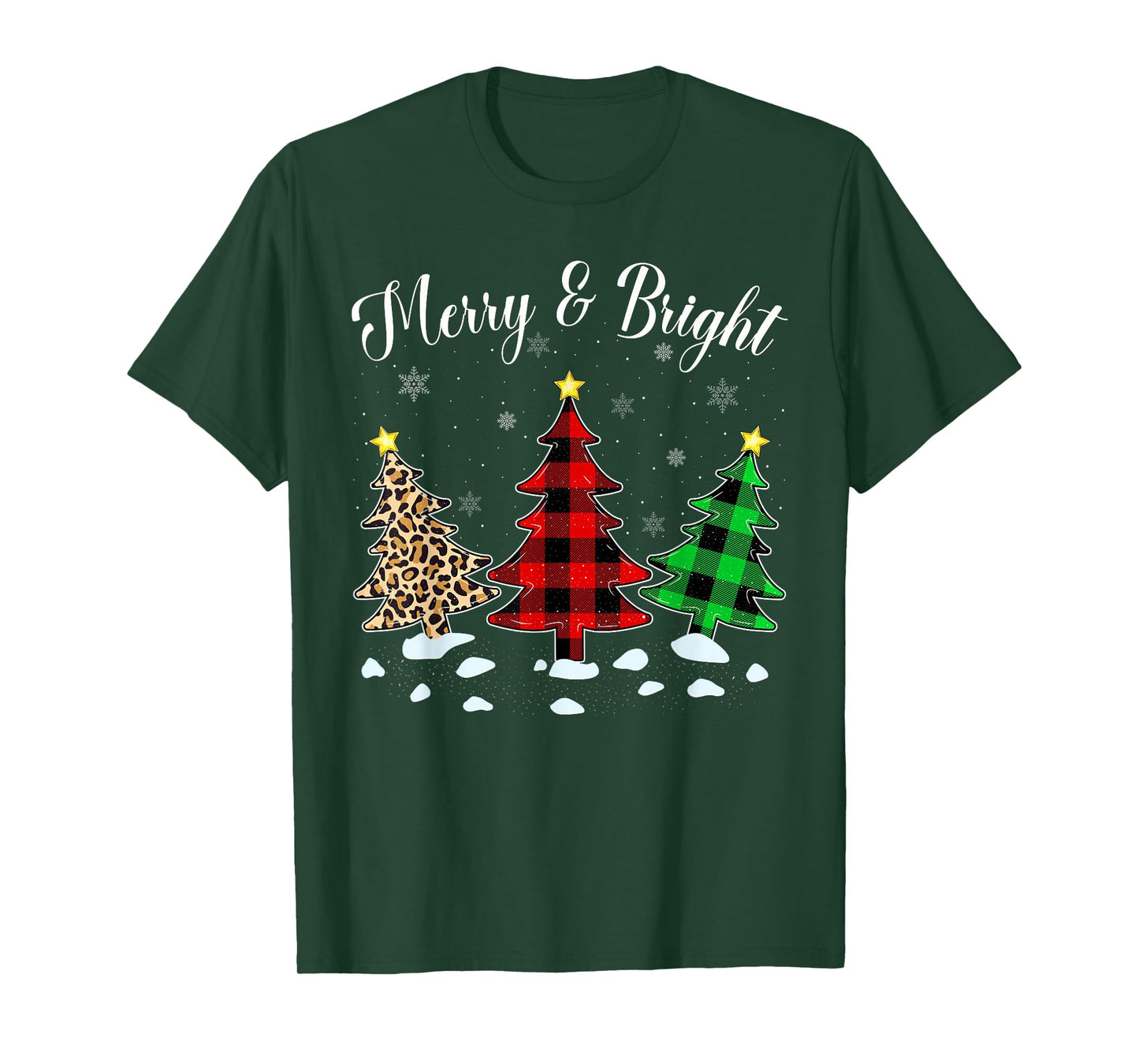 Merry and Bright Matching Family Christmas Tree Pajamas T-Shirt