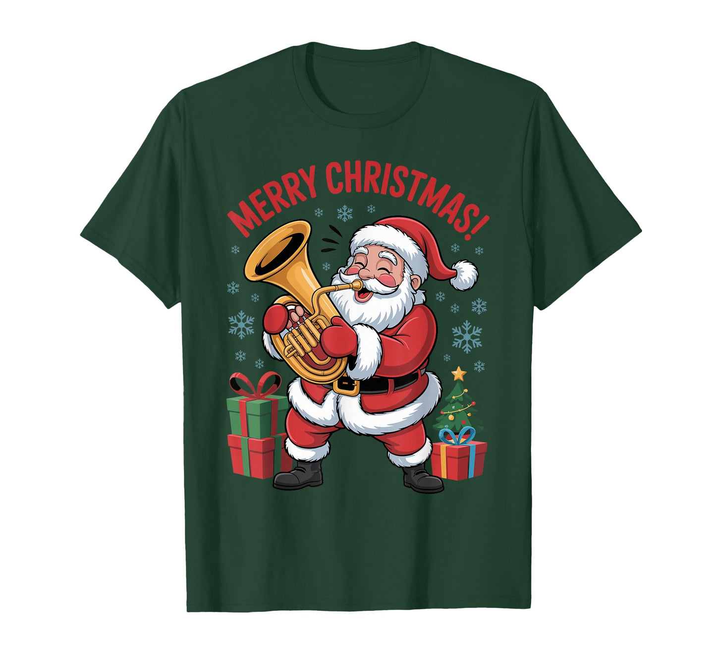 Funny Santa Playing Tuba Holiday Chrismas Xmas Pajama T-Shirt