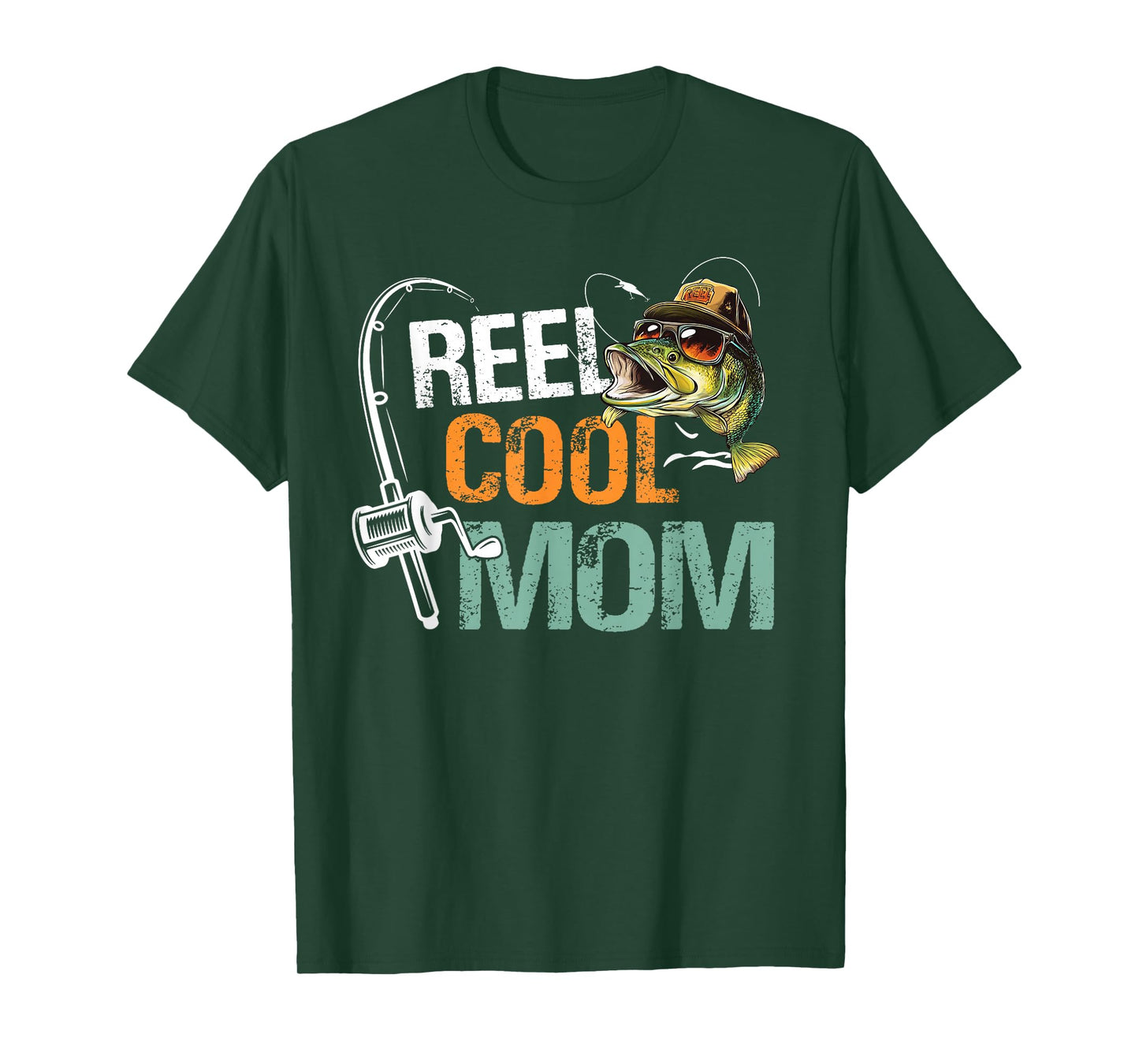 Reel Cool Mom Fishing Mom Birthday Vintage T-Shirt