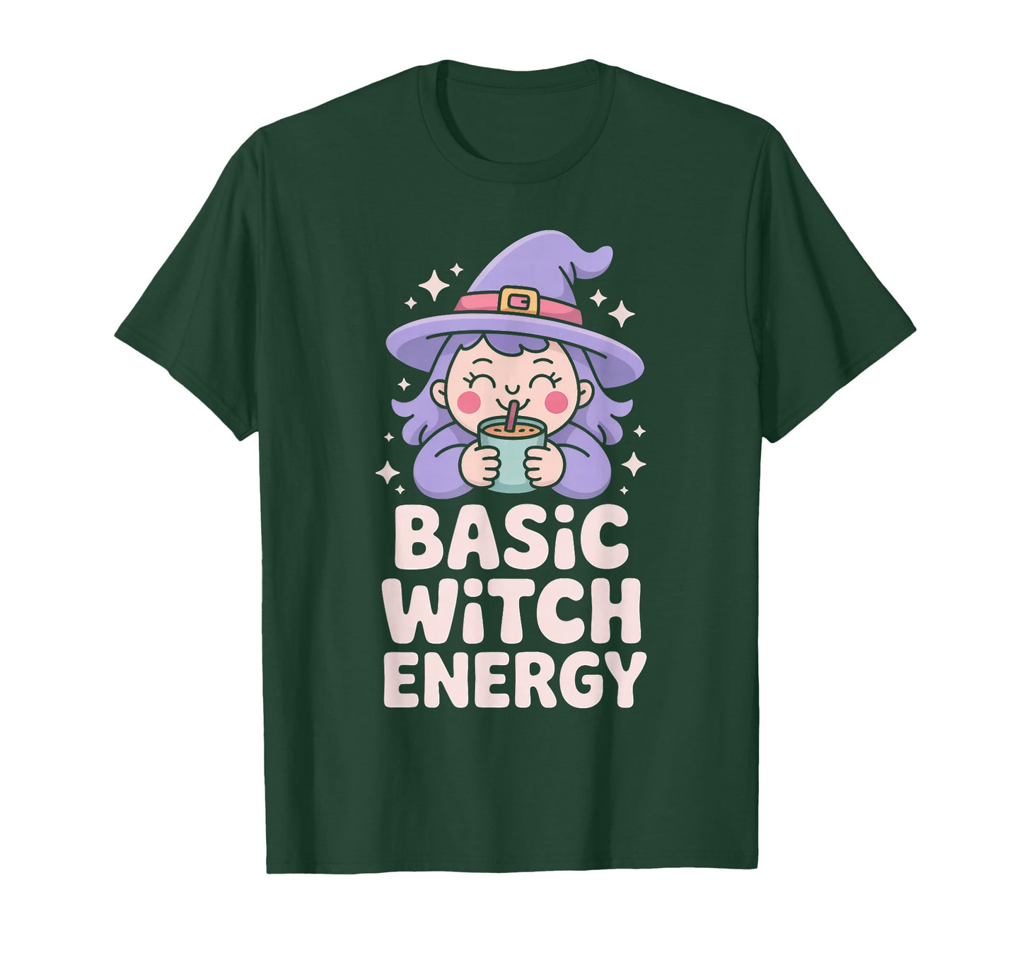 Basic Witch Energy Magical Trippy Rainbow Latte T-Shirt