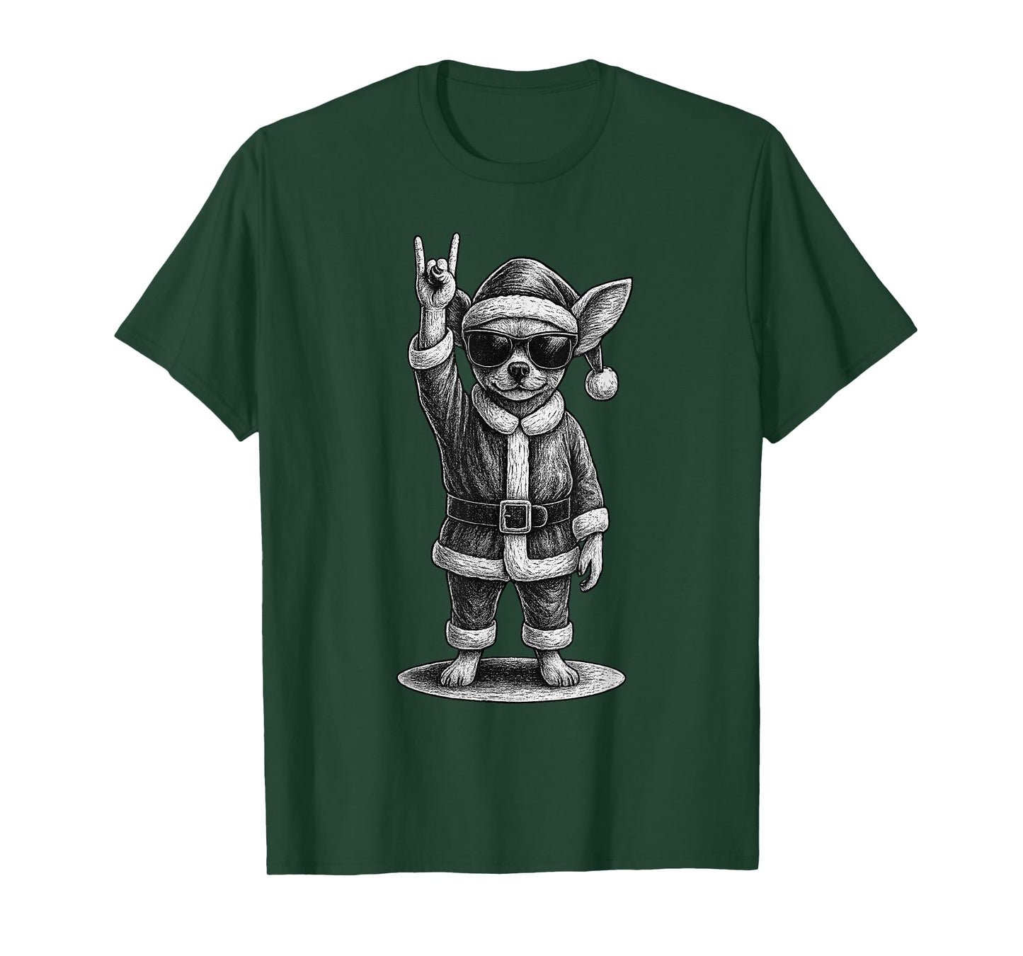 Chihuahua Rock Music Christmas Dog Lover T-Shirt