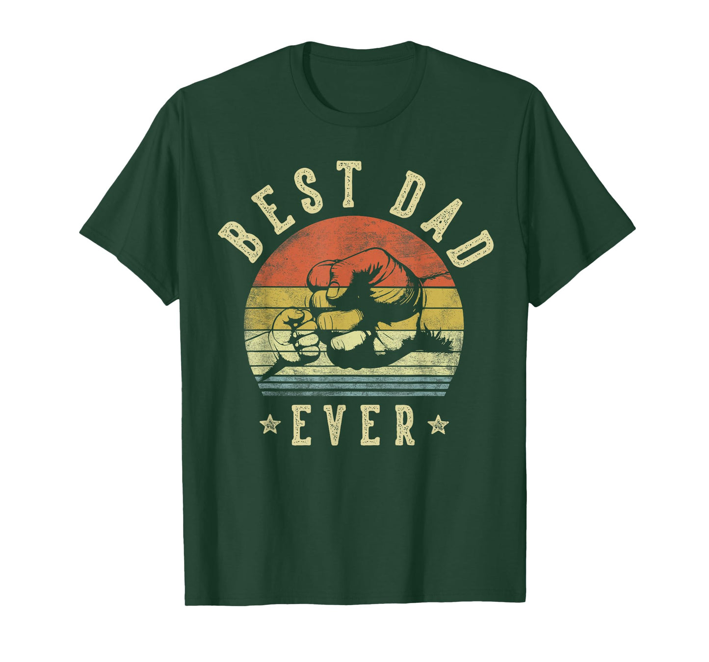 Best Dad Ever - Retro Fist Bump Vintage Design Dad T-Shirt