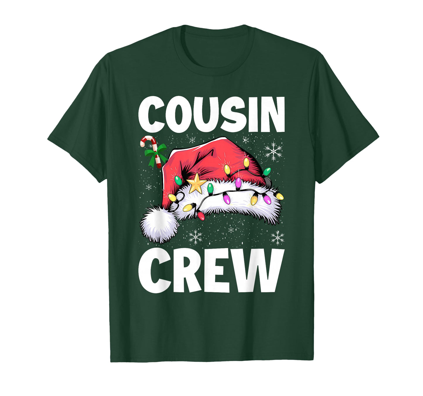 Christmas Cousin Crew Santa Hat Men Women Kids T-Shirt