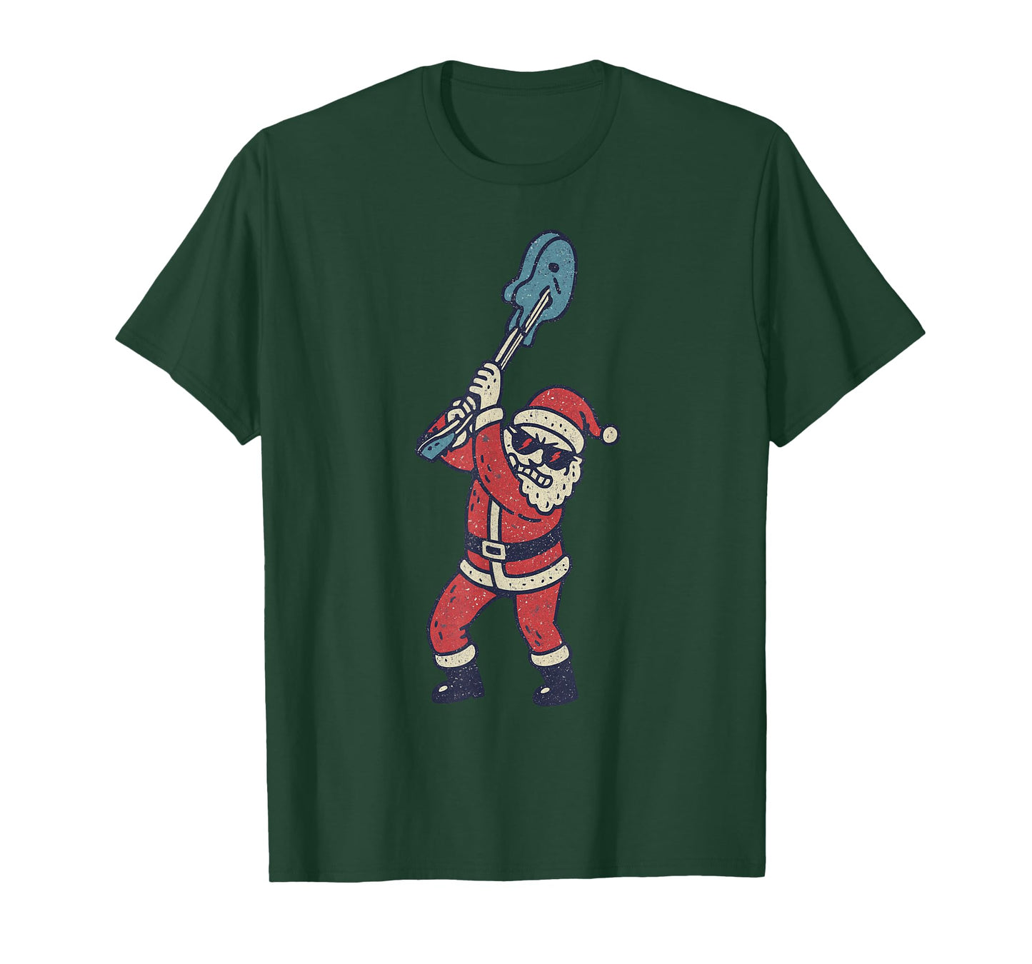 Santa Playing Rock Guitar Christmas Vintage Funny Xmas T-Shirt