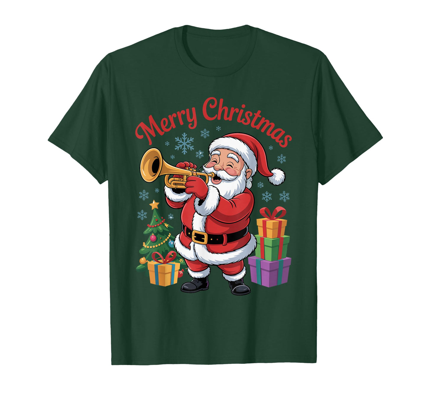 Funny Santa Christmas Design Trumpet Holiday Xmas Pajama T-Shirt
