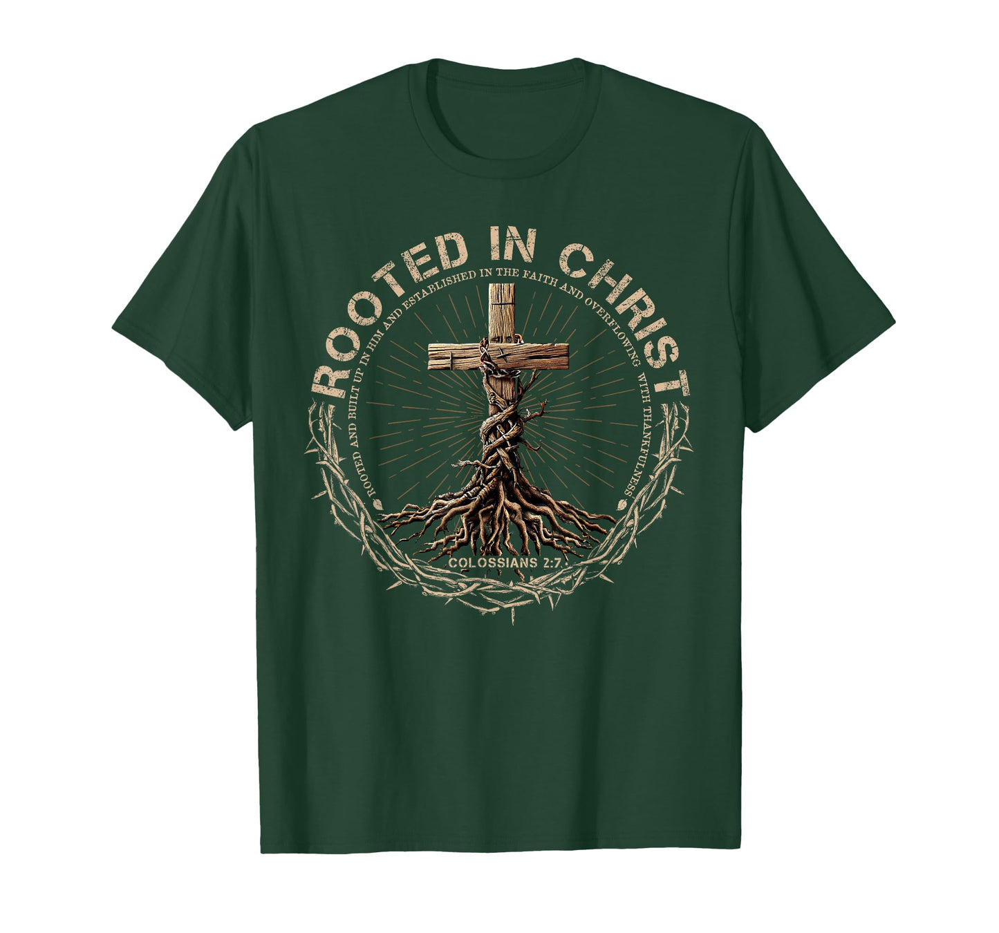 Rooted in Christ Shirt, Jesus Shirts, Cross Christian T-Shirt